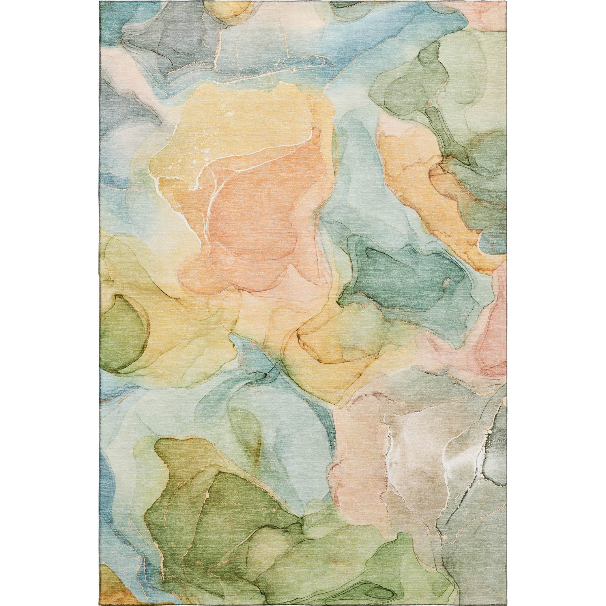 Chiang Mai Machine Washable Transitional Blue Rug 2'6" x 3'10" #shape_Rectangle