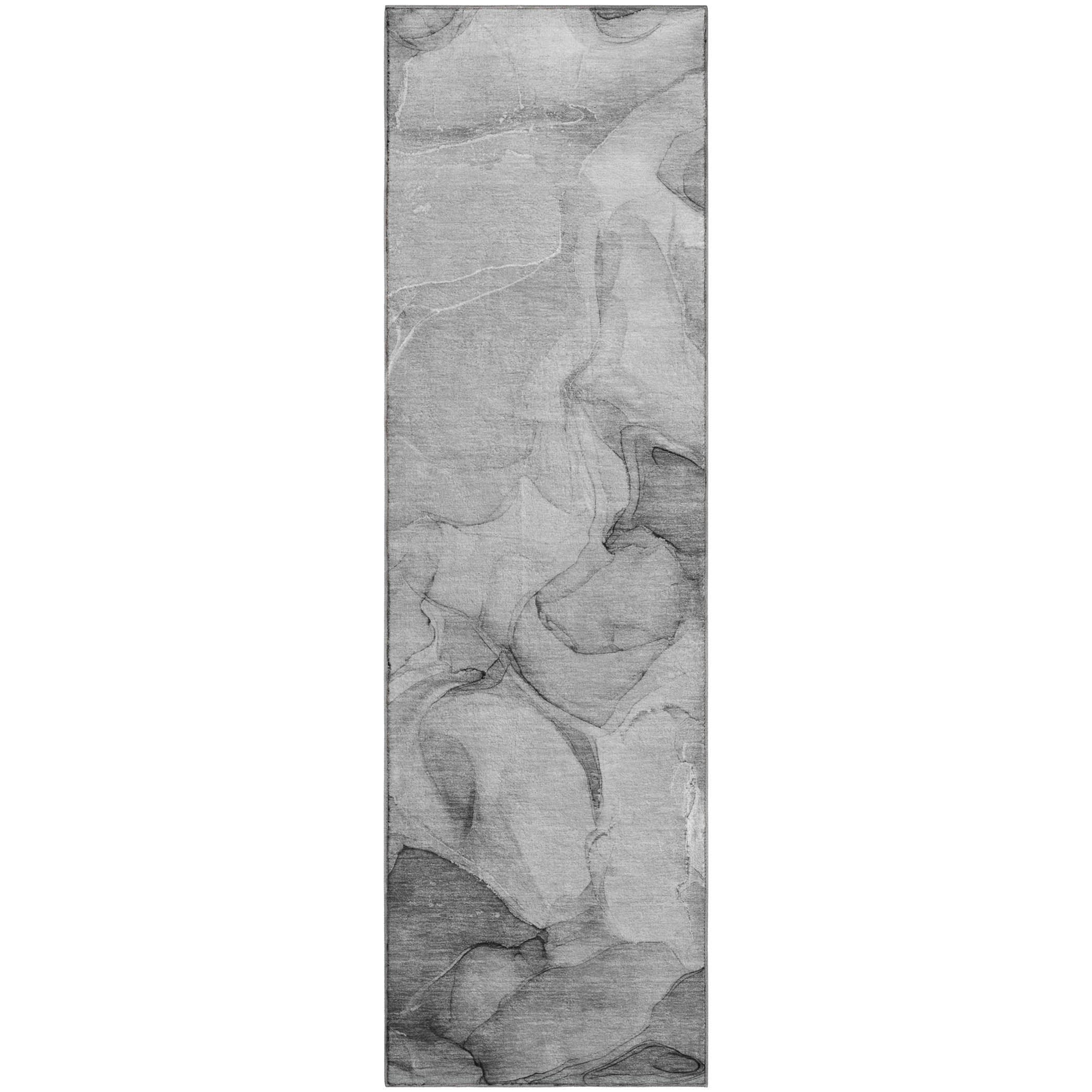 Chiang Mai Machine Washable Transitional Gray Rug 2'3" x 7'6" #shape_Runner