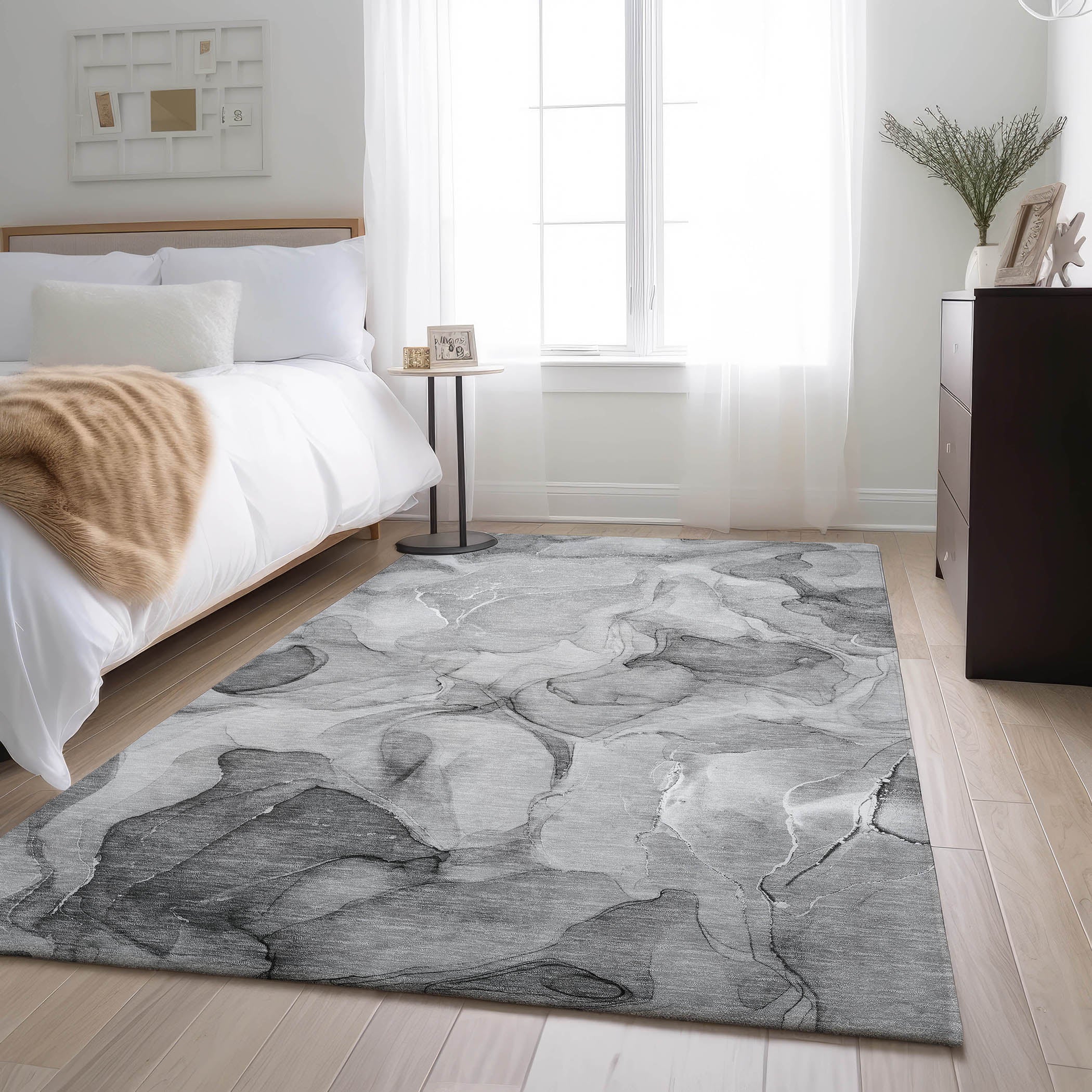Chiang Mai Machine Washable Transitional Gray Rug 2'6" x 3'10" #shape_Rectangle
