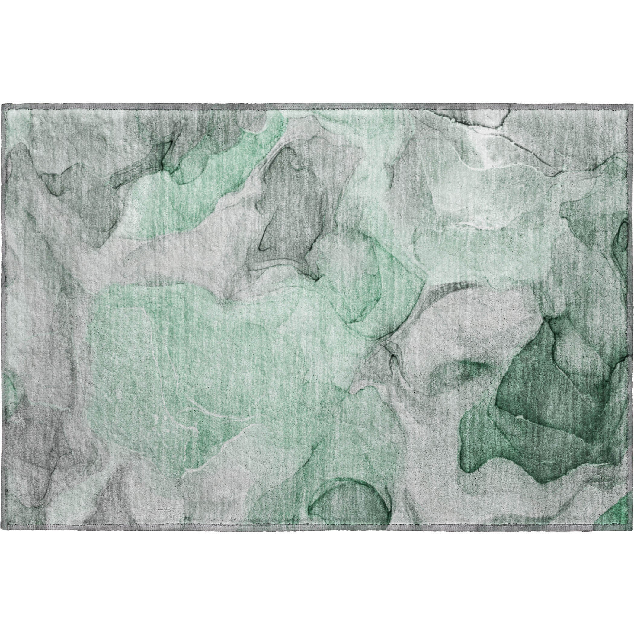 Chiang Mai Machine Washable Transitional Green Rug 1'8" x 2'6" #shape_Rectangle