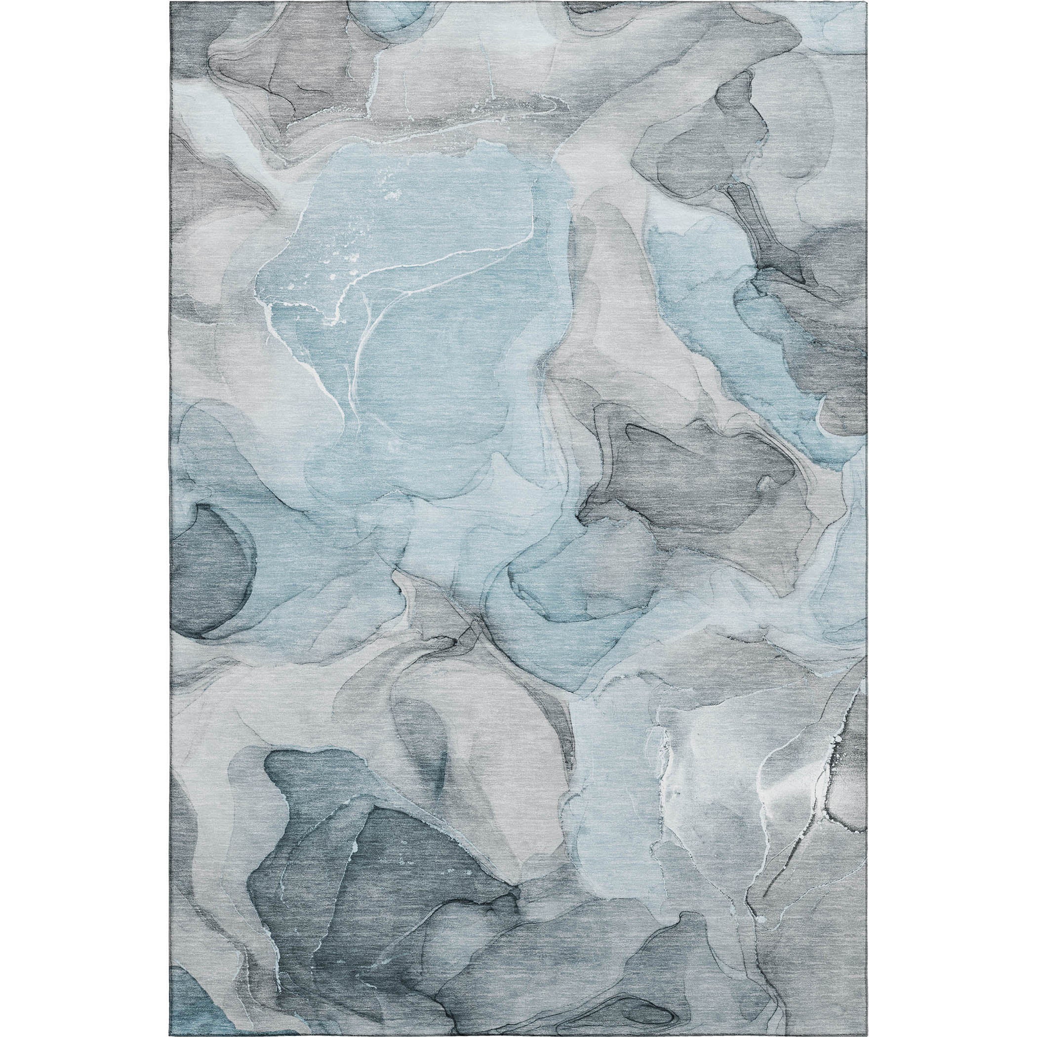 Chiang Mai Machine Washable Transitional Teal Rug 2'6" x 3'10" #shape_Rectangle