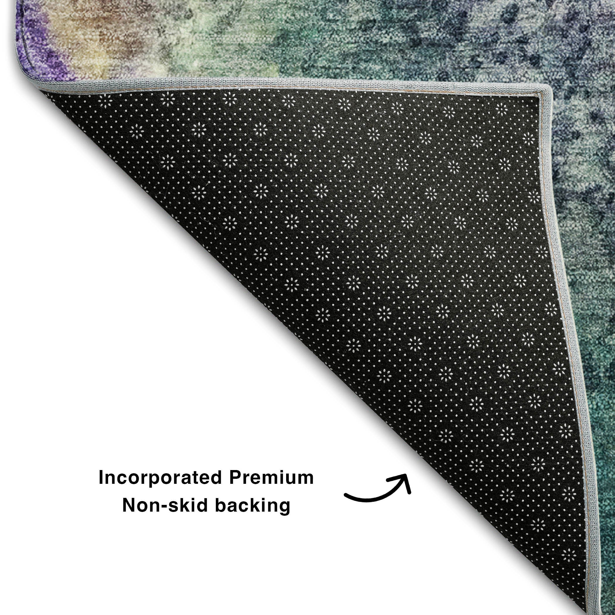 Athens Machine Washable Contemporary Blue Rug 1'8" x 2'6" #shape_Rectangle