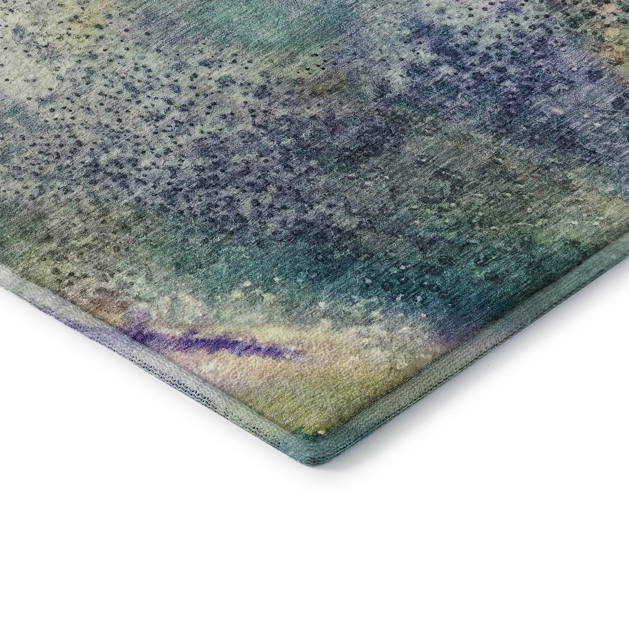 Athens Machine Washable Contemporary Blue Rug 1'8" x 2'6" #shape_Rectangle