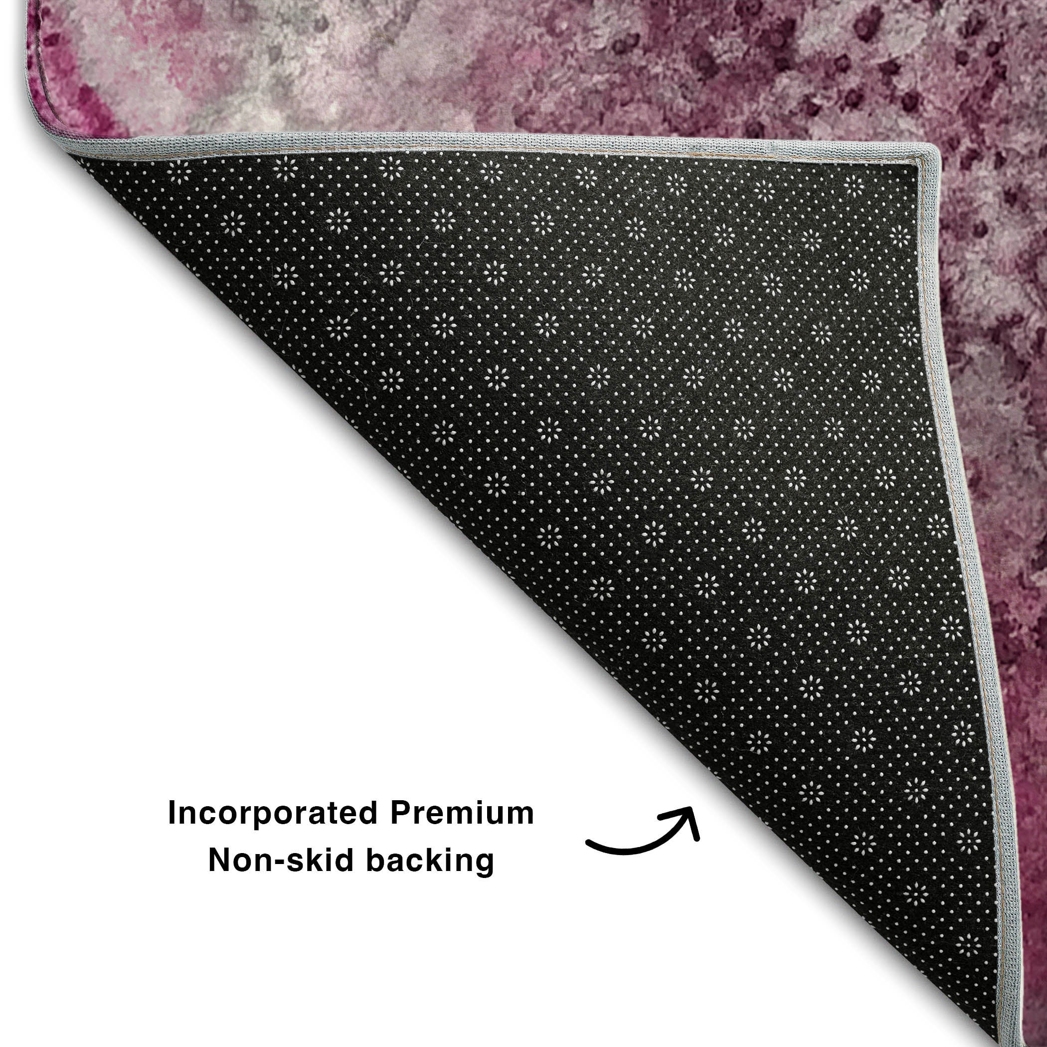 Athens Machine Washable Contemporary Pink Rug 1'8" x 2'6" #shape_Rectangle