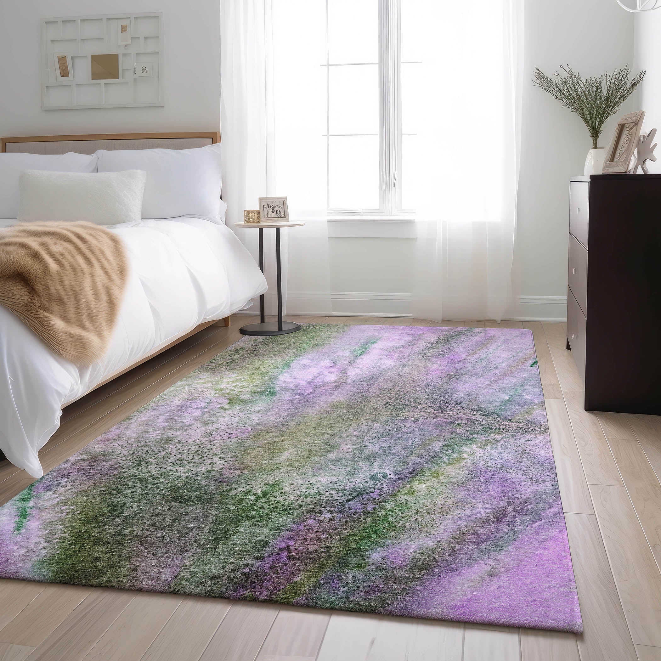 Athens Machine Washable Contemporary Purple Rug 2'6" x 3'10" #shape_Rectangle