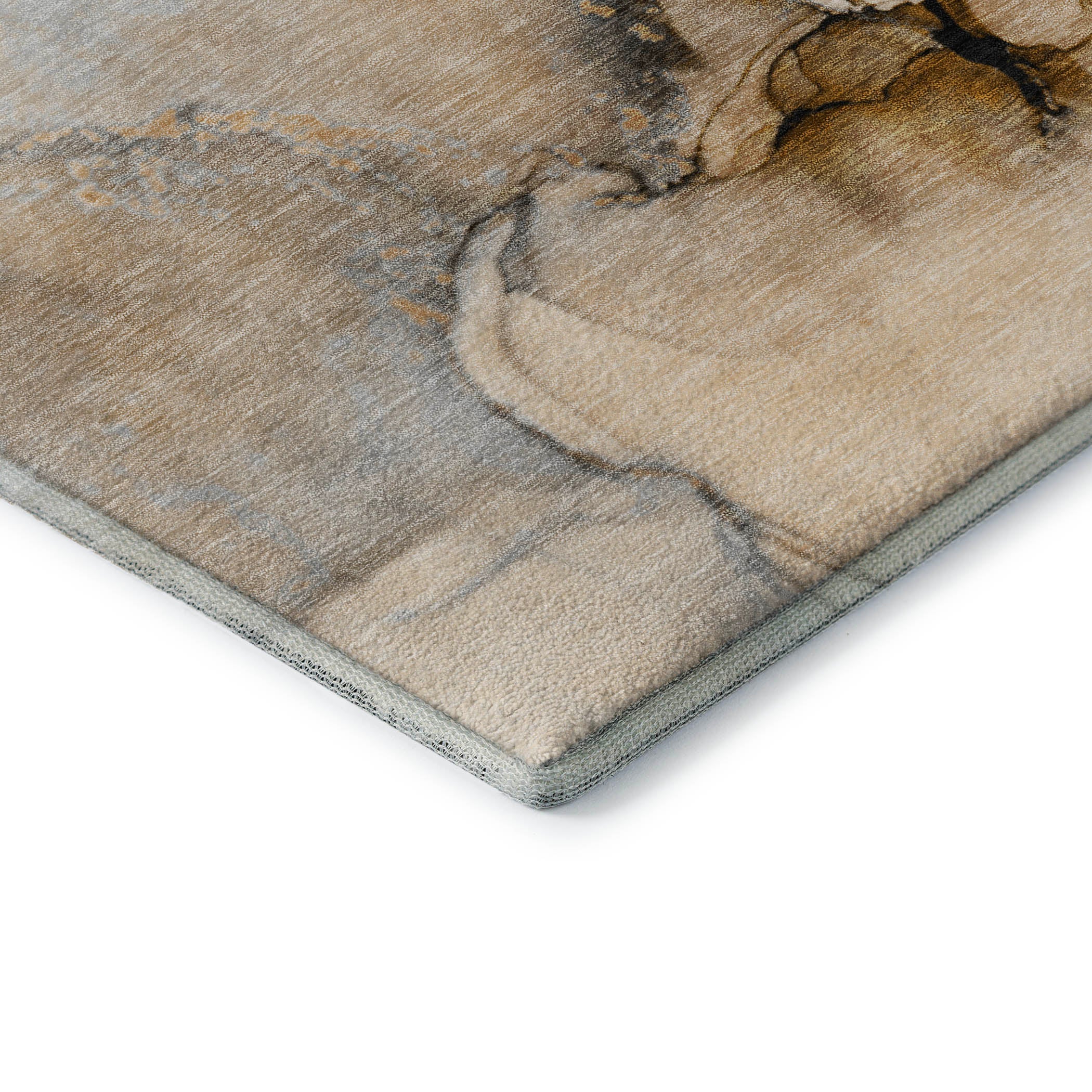 Vienna Machine Washable Transitional Beige Brown Rug 1'8" x 2'6" #shape_Rectangle