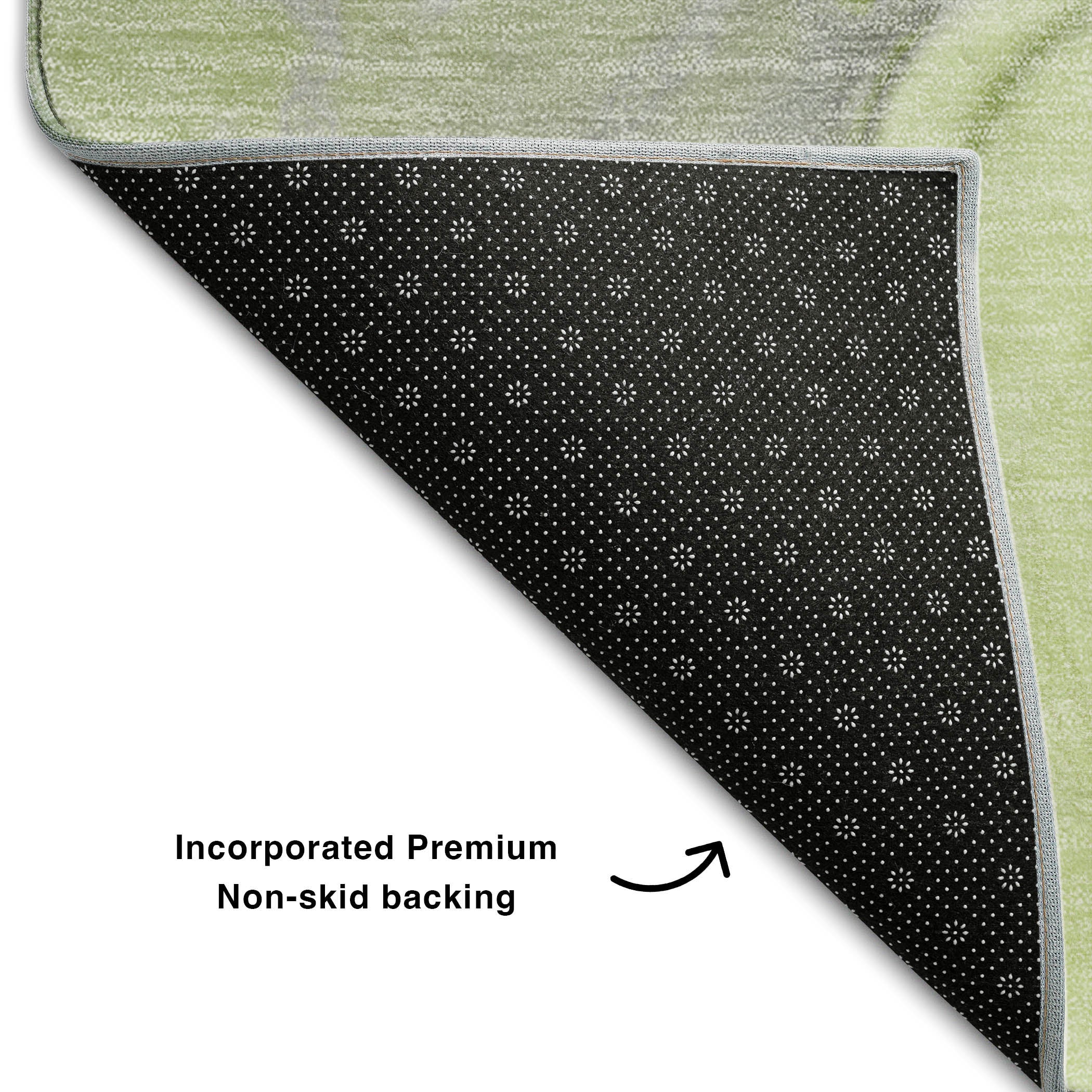 Vienna Machine Washable Transitional Green Rug 1'8" x 2'6" #shape_Rectangle