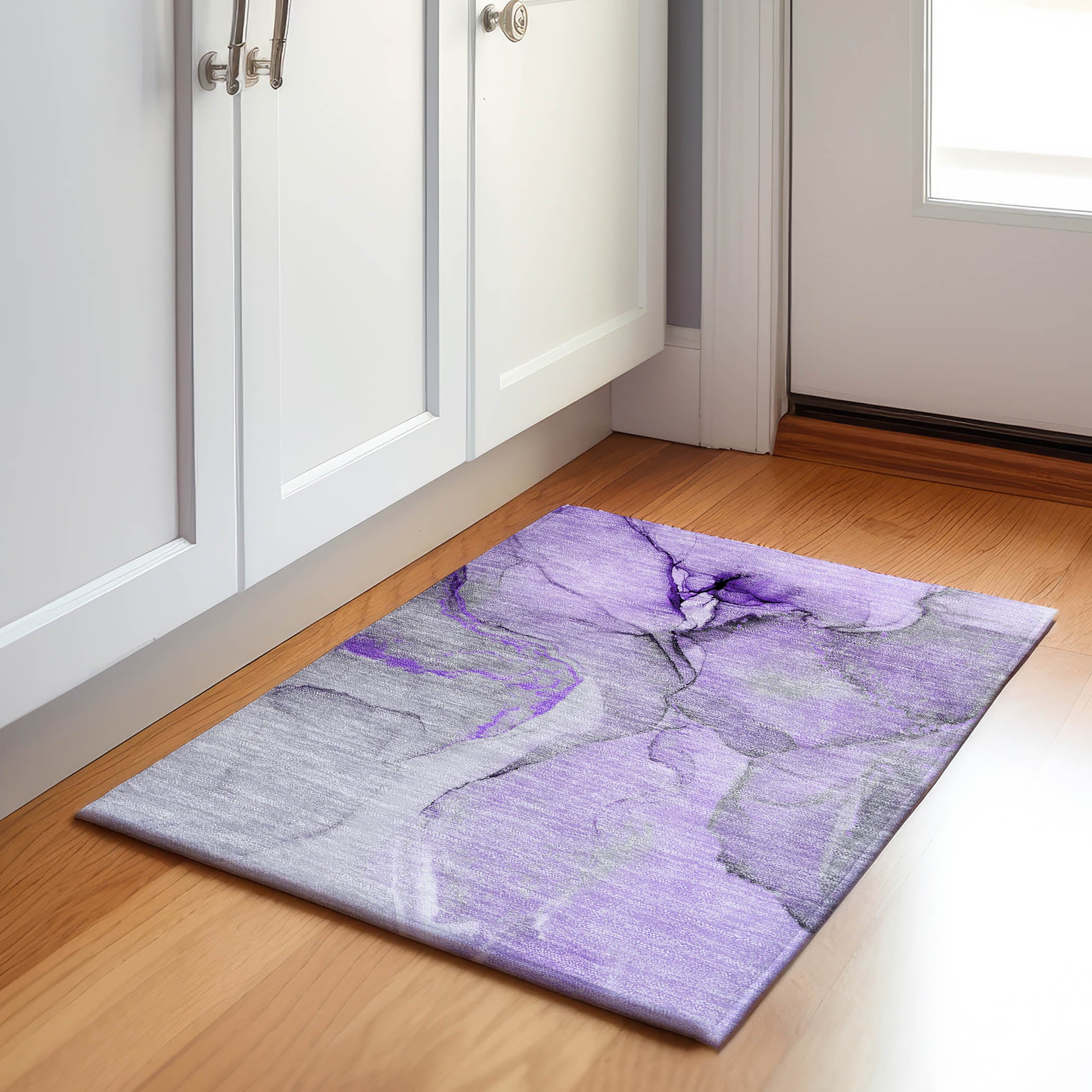 Vienna Machine Washable Transitional Purple Rug 1'8" x 2'6" #shape_Rectangle