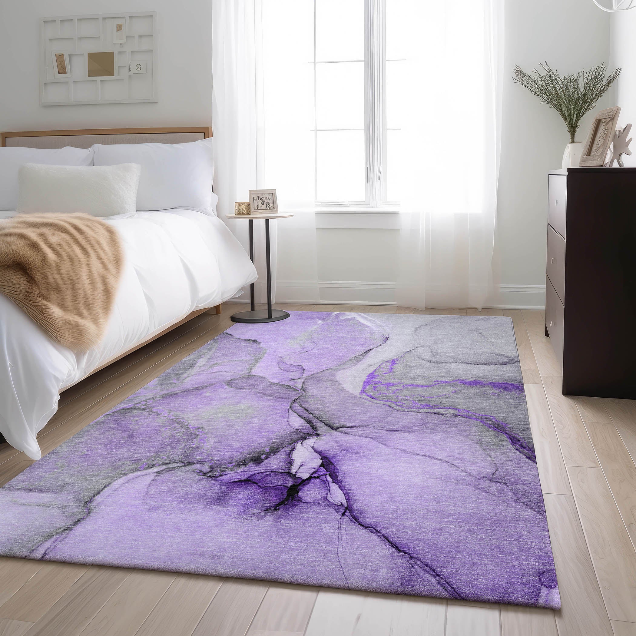 Vienna Machine Washable Transitional Purple Rug 2'6" x 3'10" #shape_Rectangle
