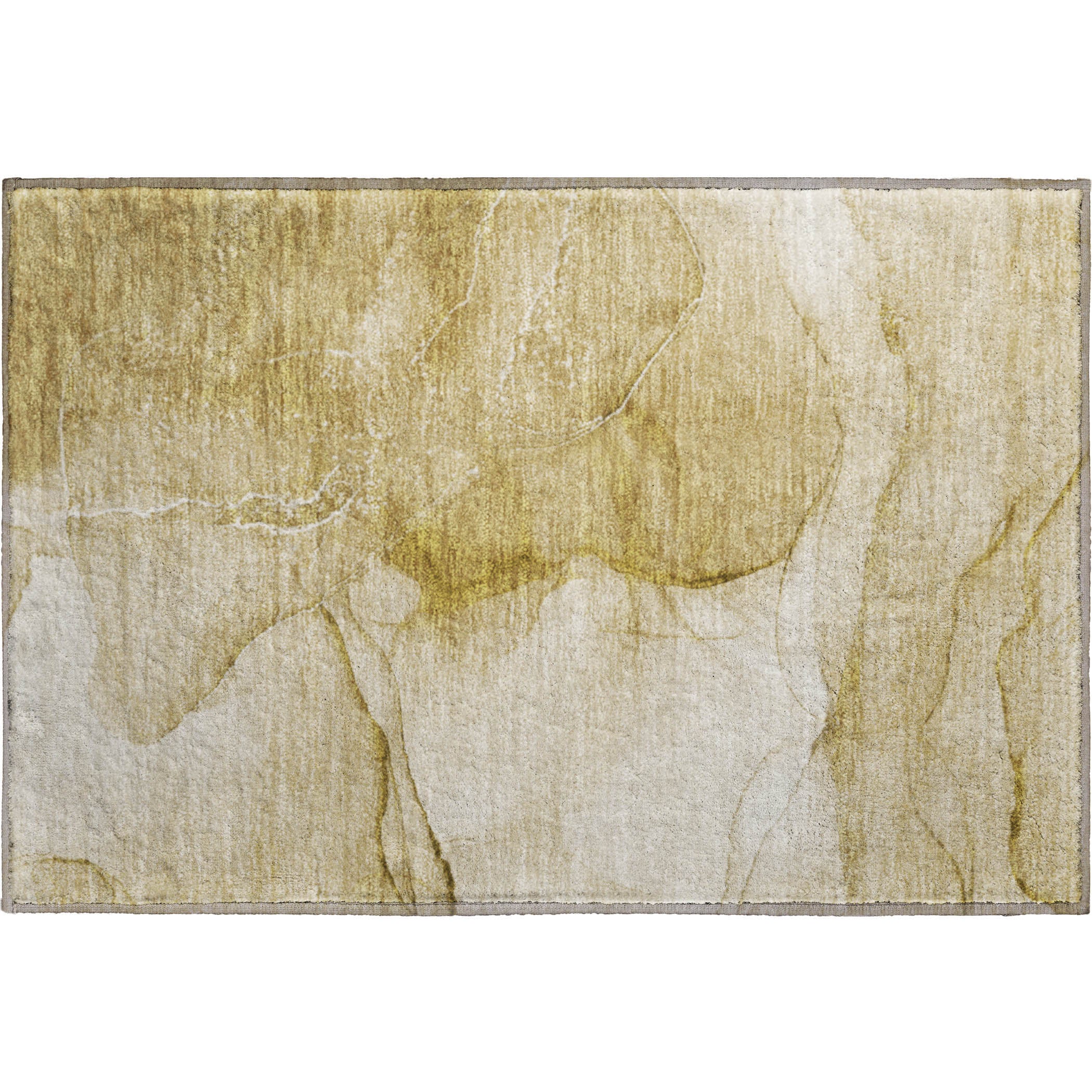 Seoul Machine Washable Transitional Beige Brown Rug 1'8" x 2'6" #shape_Rectangle
