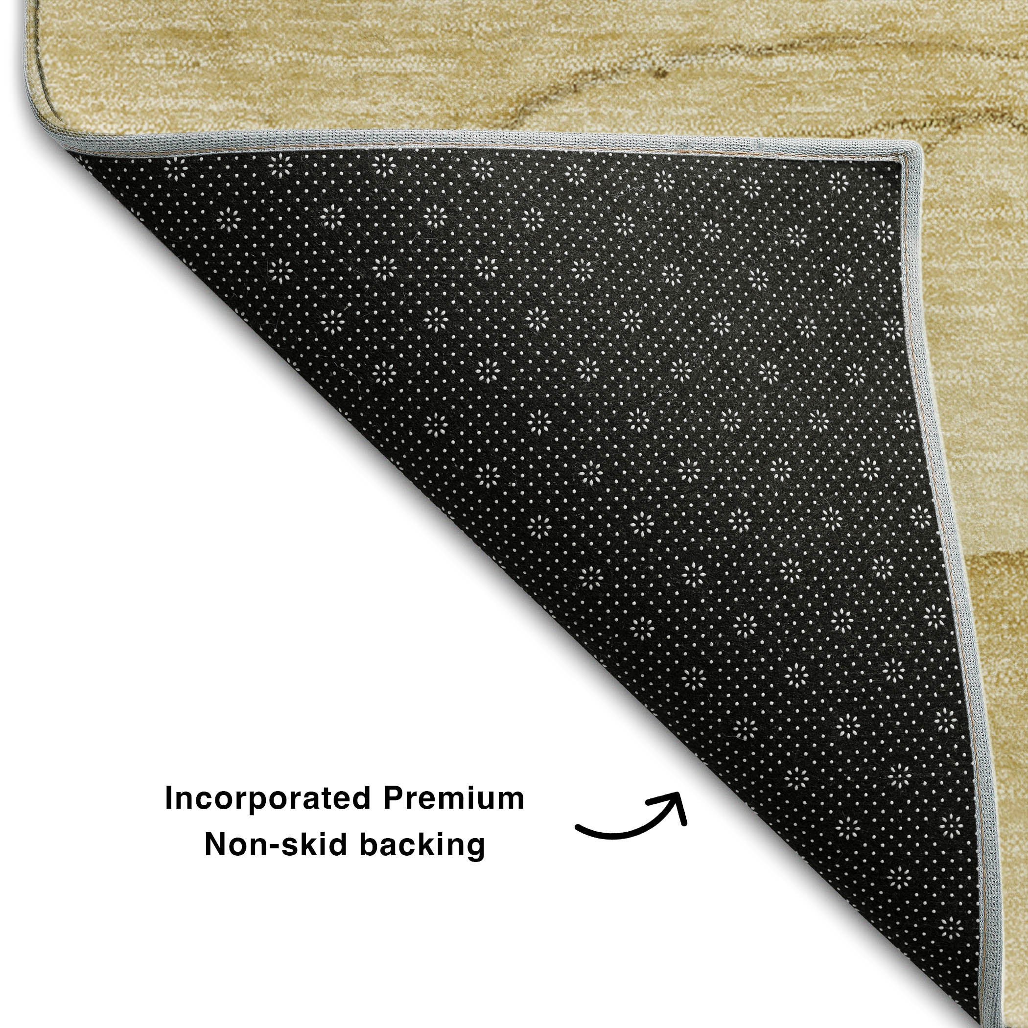 Seoul Machine Washable Transitional Beige Brown Rug 1'8" x 2'6" #shape_Rectangle