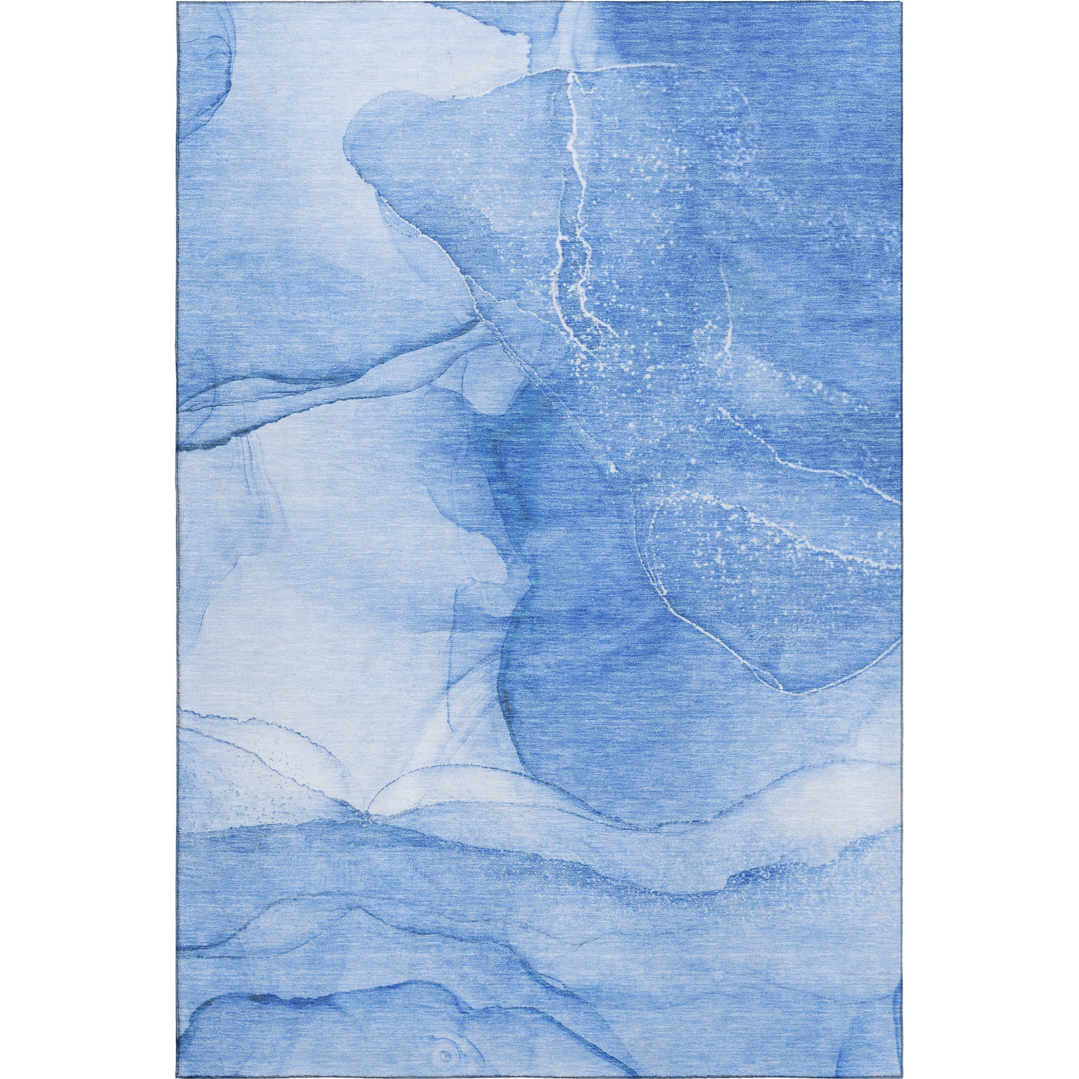 Seoul Machine Washable Transitional Blue Rug 2'6" x 3'10" #shape_Rectangle
