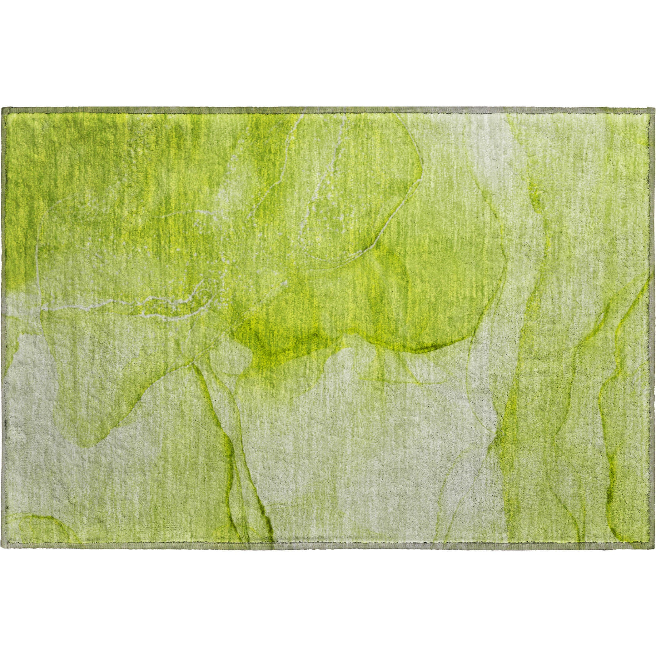 Seoul Machine Washable Transitional Green Rug 1'8" x 2'6" #shape_Rectangle