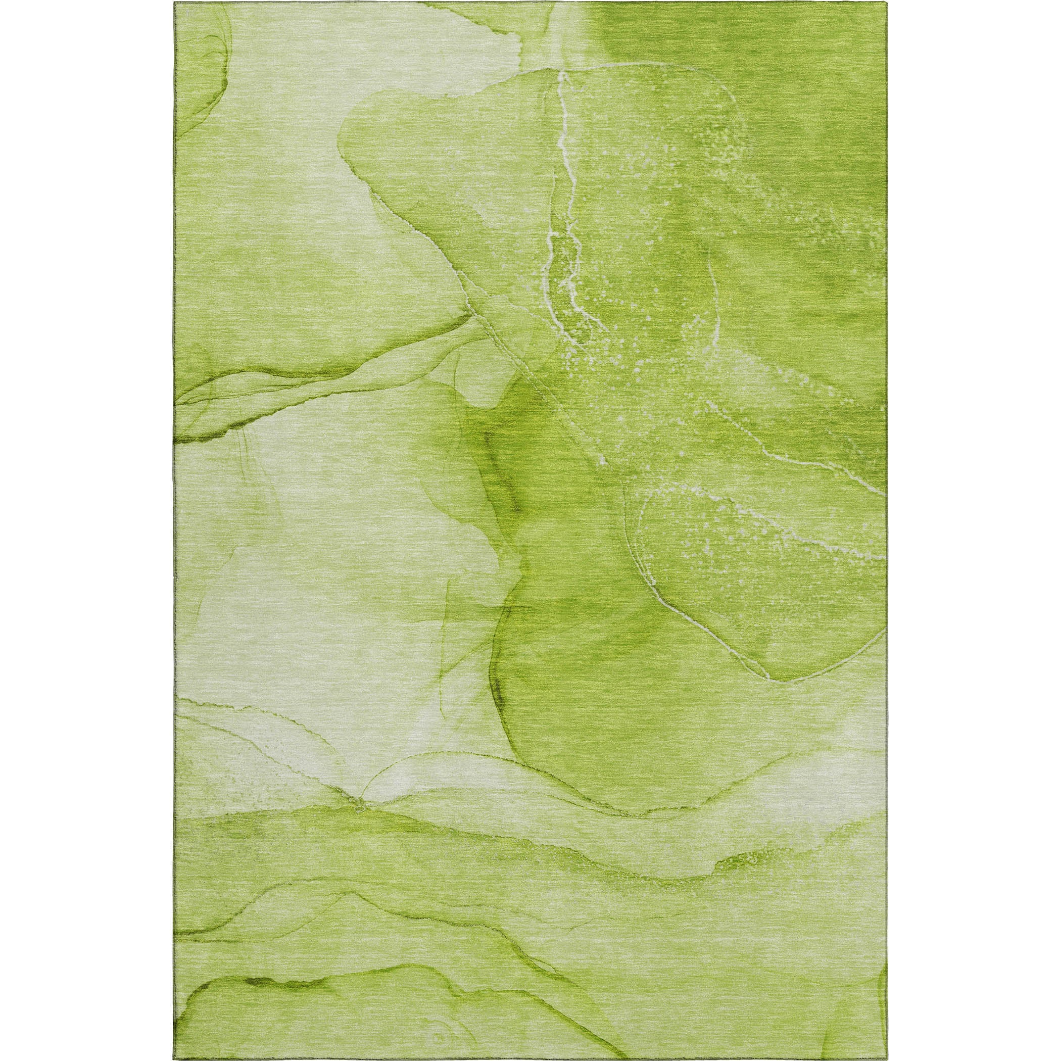 Seoul Machine Washable Transitional Green Rug 2'6" x 3'10" #shape_Rectangle