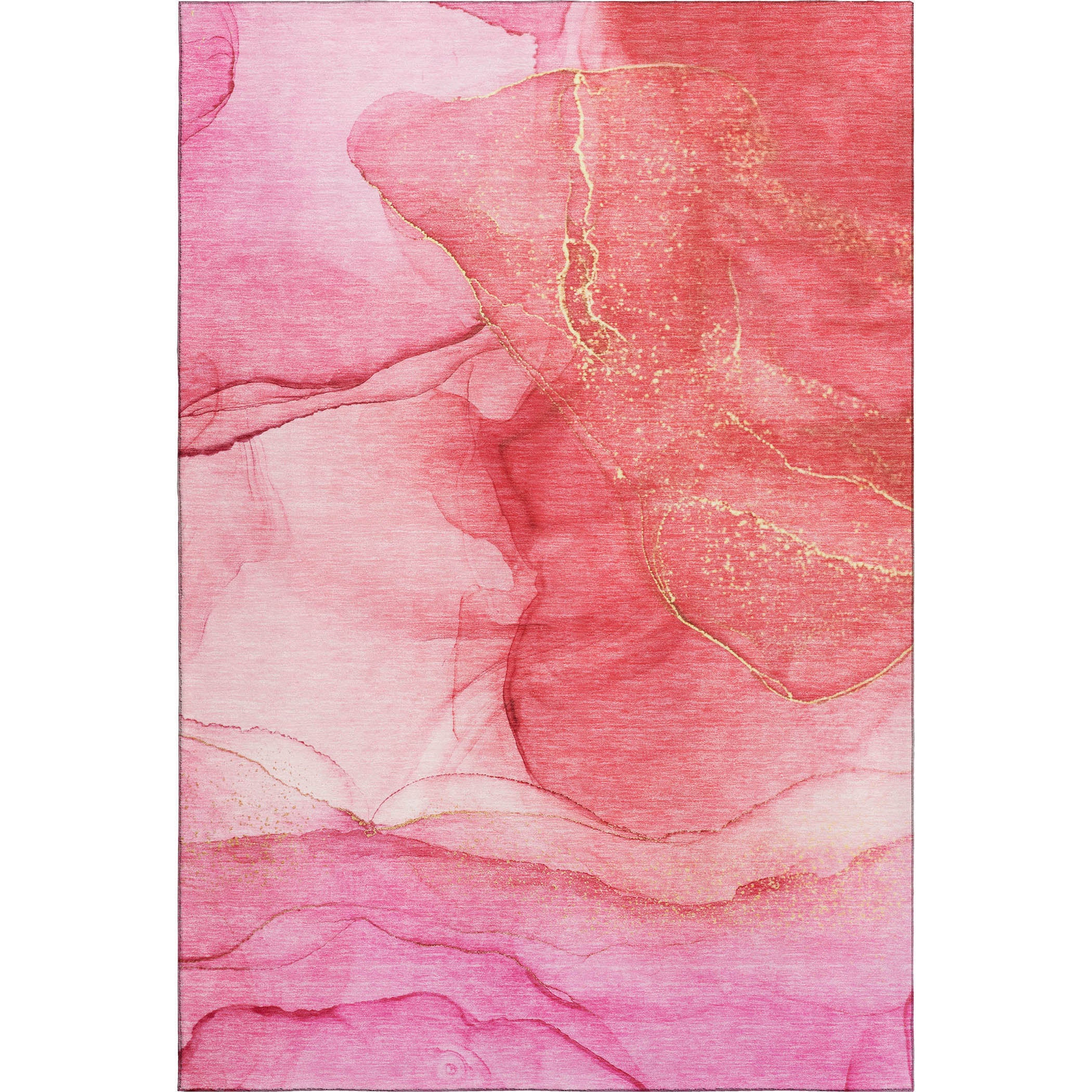 Seoul Machine Washable Transitional Pink Rug 2'6" x 3'10" #shape_Rectangle