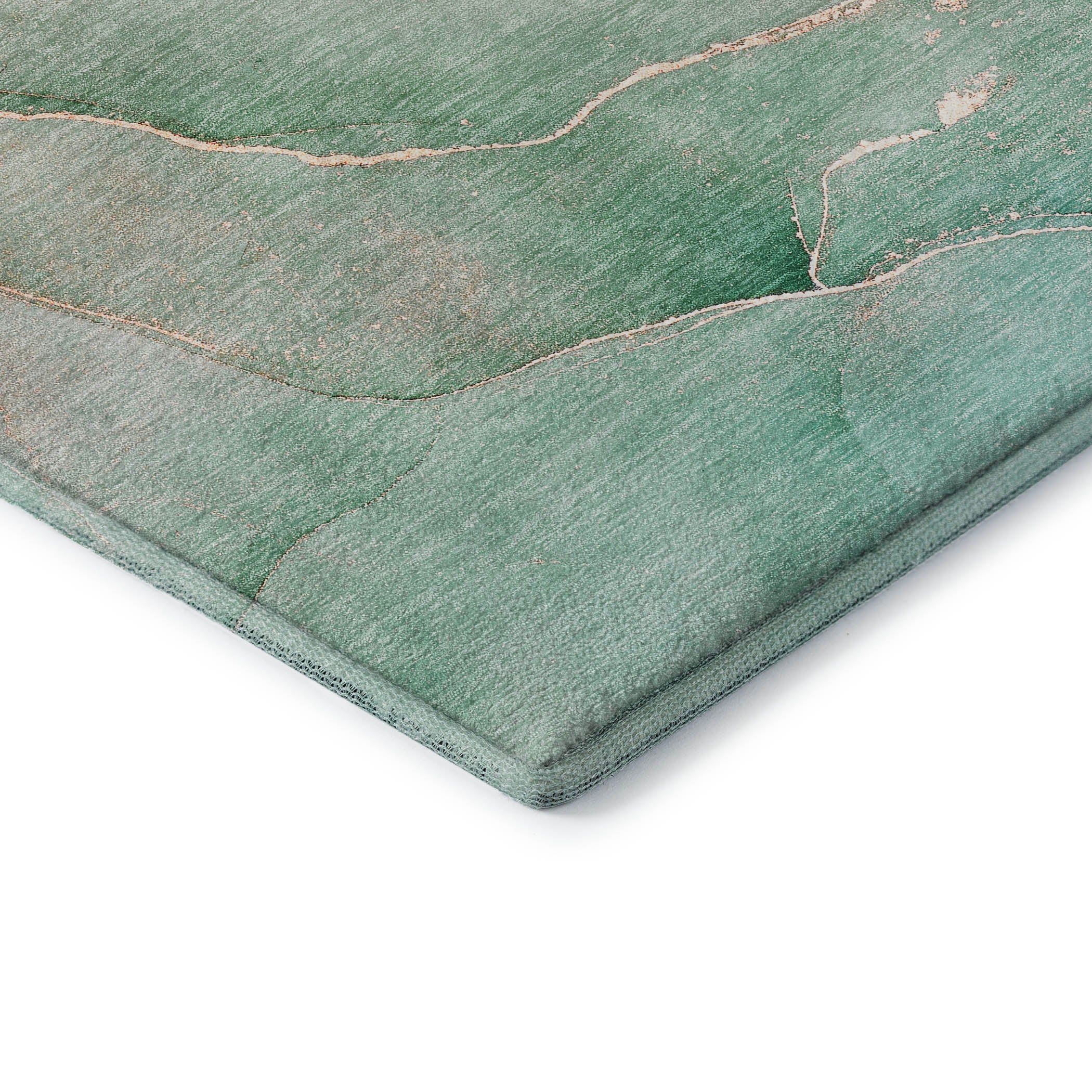 Salzburg Machine Washable Transitional Teal Rug 1'8" x 2'6" #shape_Rectangle