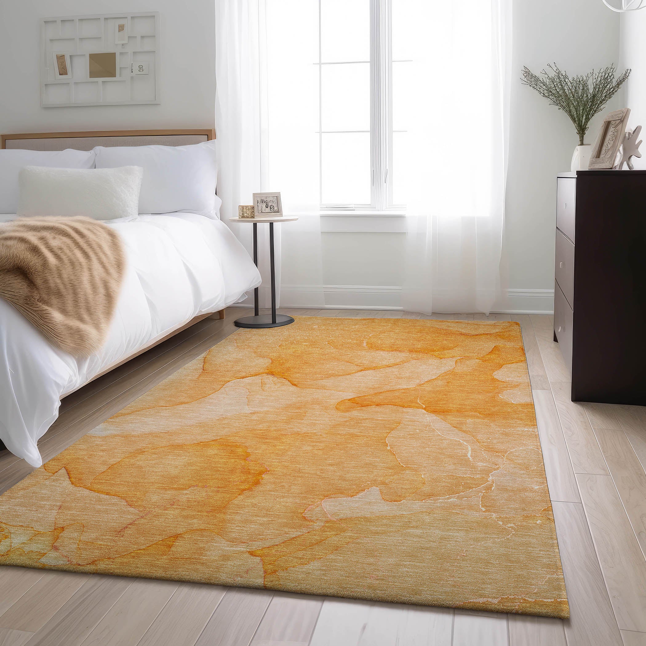 Lima Machine Washable Transitional Orange Rug 2'6" x 3'10" #shape_Rectangle