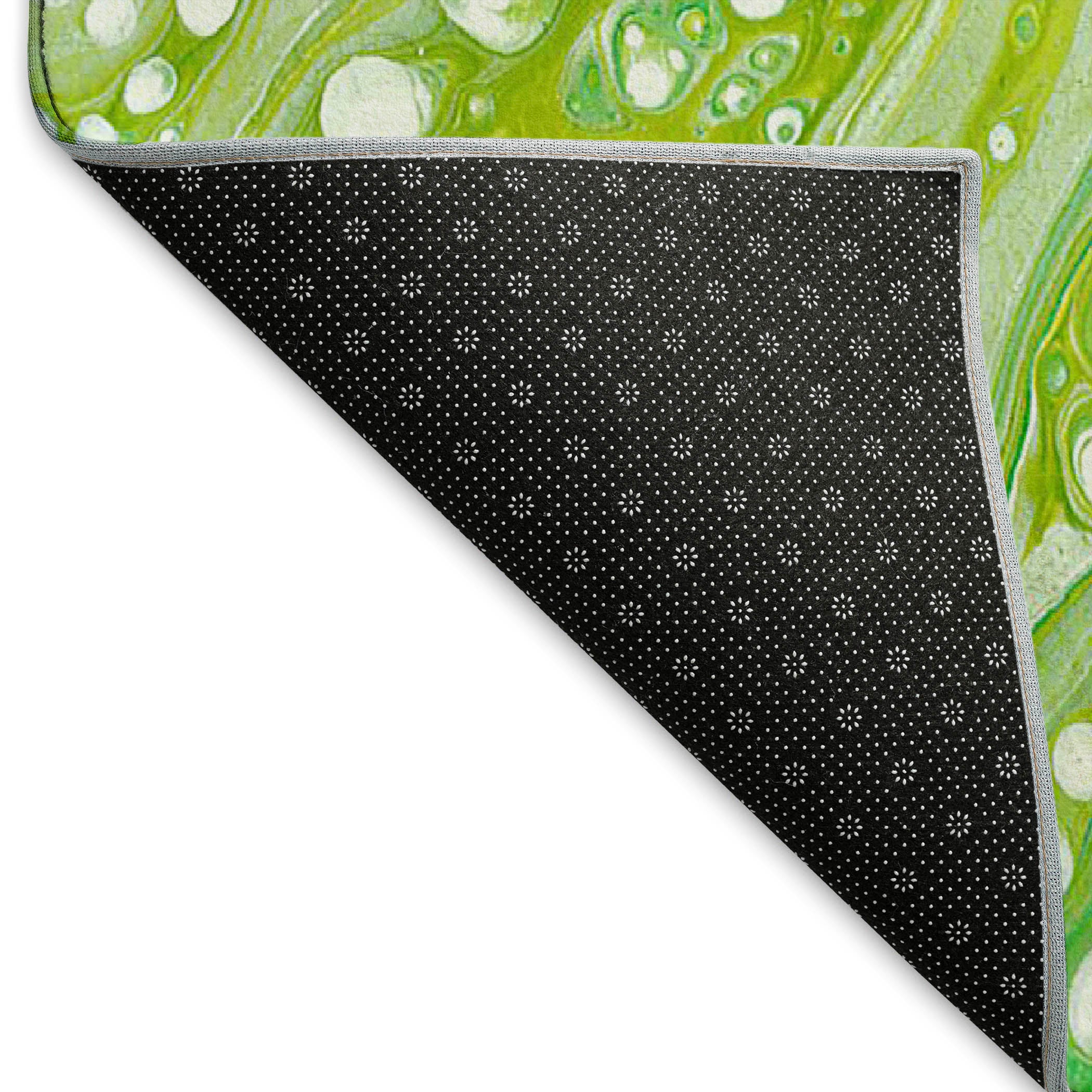 Lisbon Machine Washable Contemporary Clover Green Rug 1'8" x 2'6" #shape_Rectangle