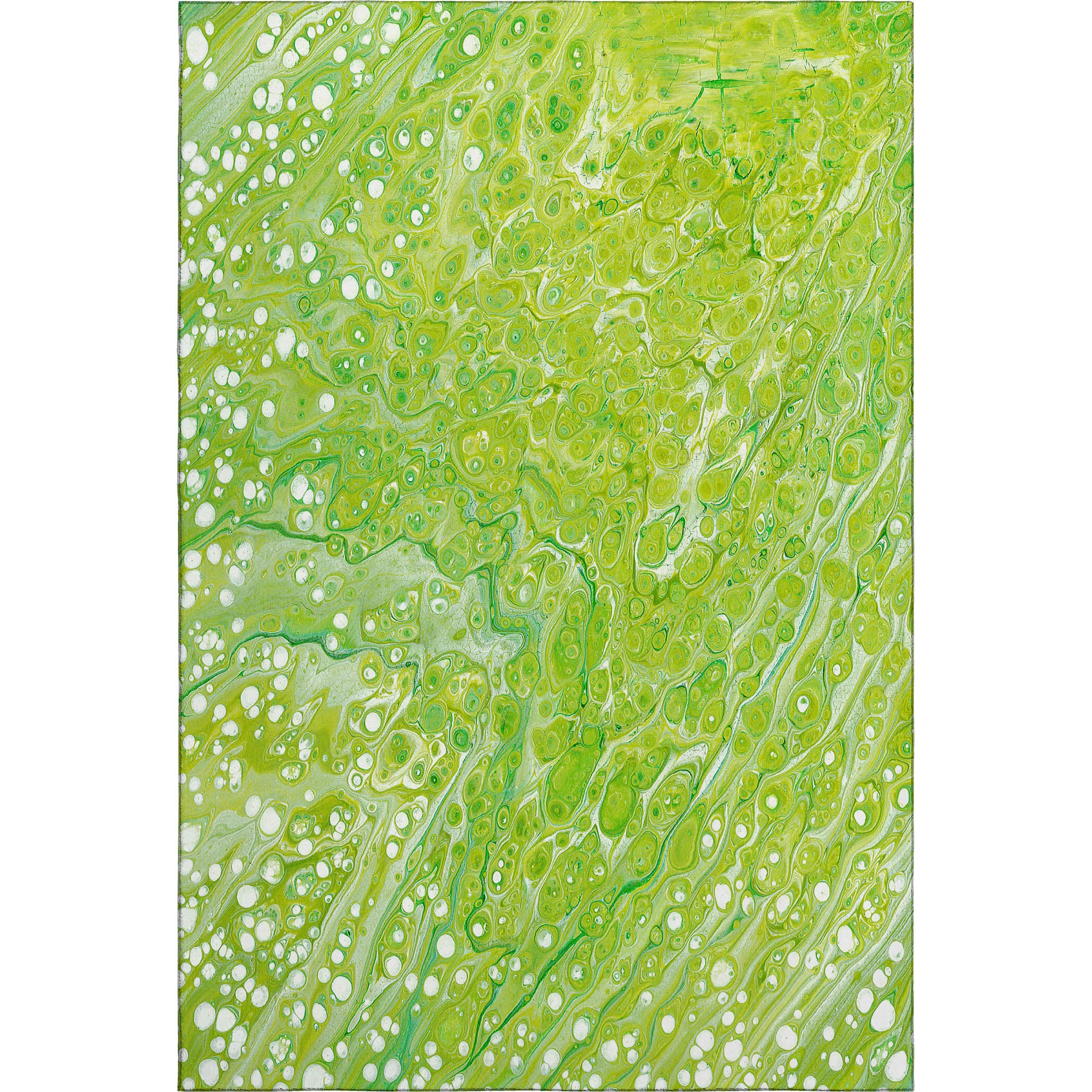 Lisbon Machine Washable Contemporary Clover Green Rug 2'6" x 3'10" #shape_Rectangle