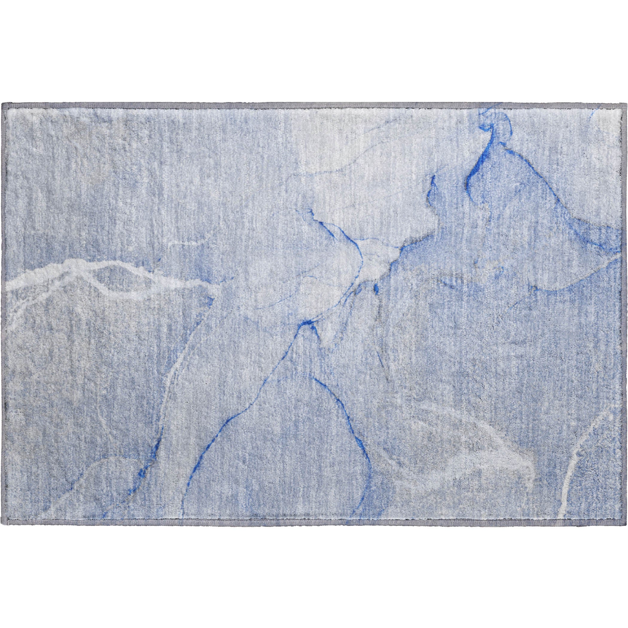 Prague Machine Washable Transitional Blue Rug 1'8" x 2'6" #shape_Rectangle