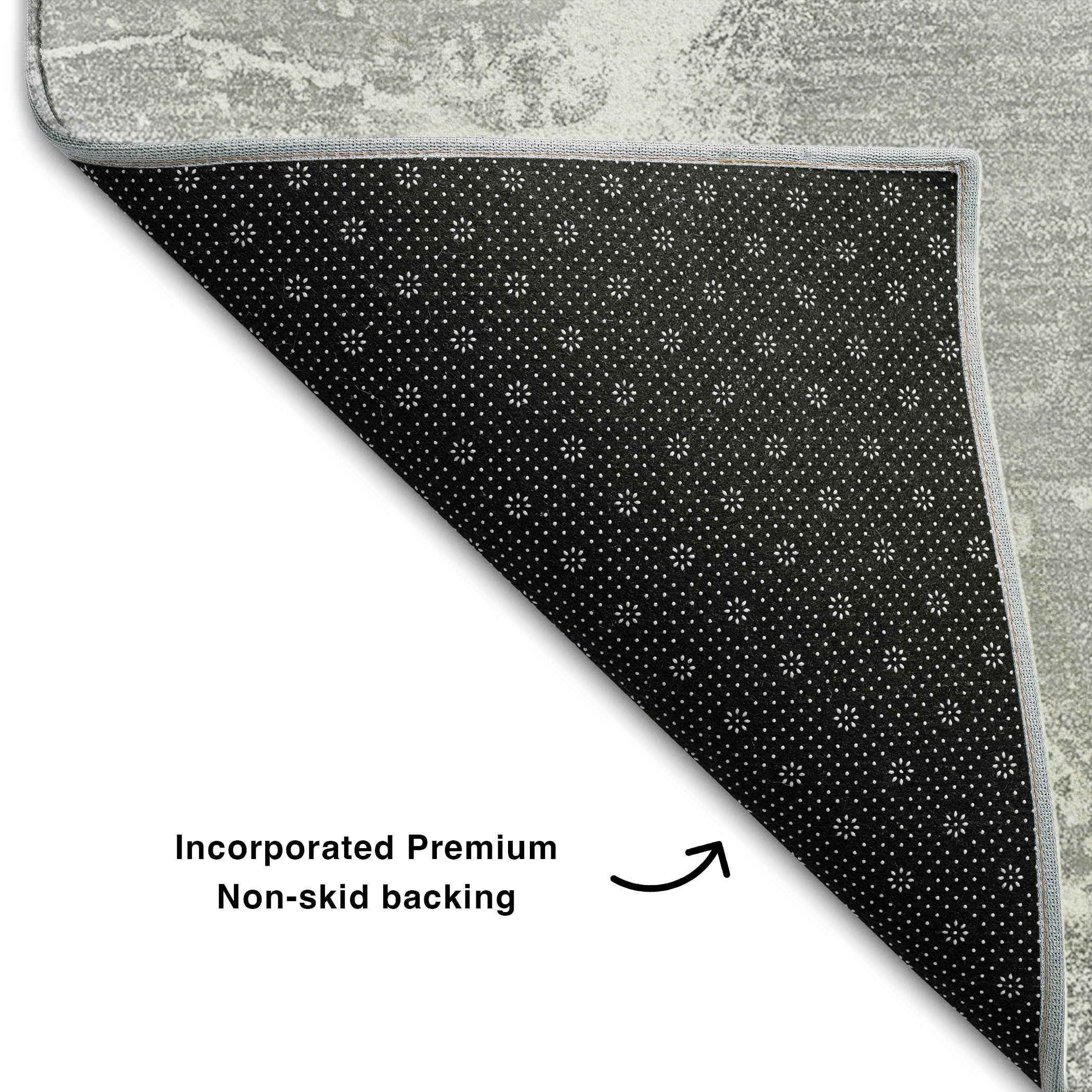 Prague Machine Washable Transitional Gray Rug 1'8" x 2'6" #shape_Rectangle