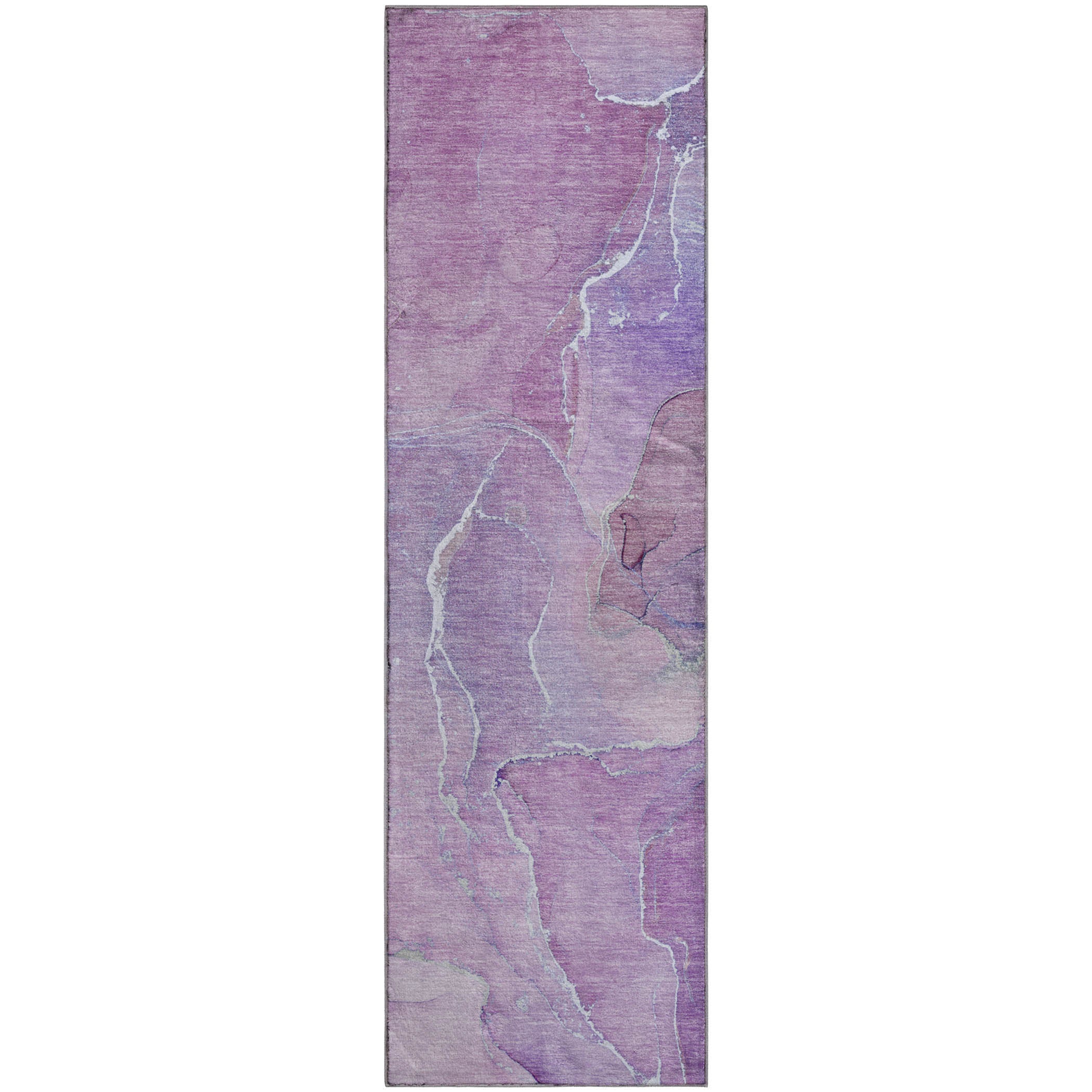 Cairo Machine Washable Transitional Purple Rug 2'3" x 7'6" #shape_Runner