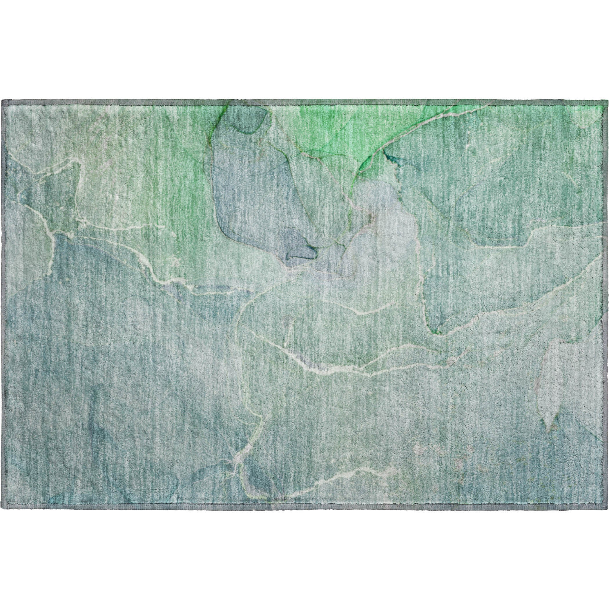 Cairo Machine Washable Transitional Teal Rug 1'8" x 2'6" #shape_Rectangle
