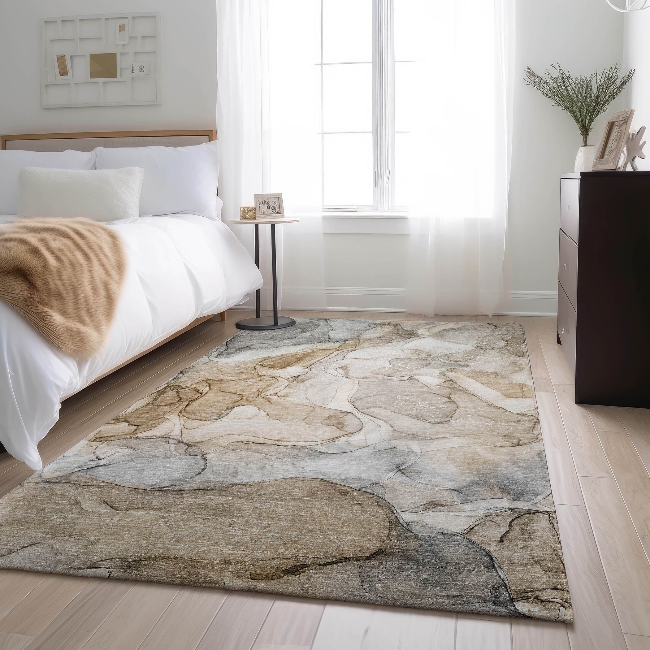 Jaipur Machine Washable Transitional Beige Brown Rug 2'6" x 3'10" #shape_Rectangle