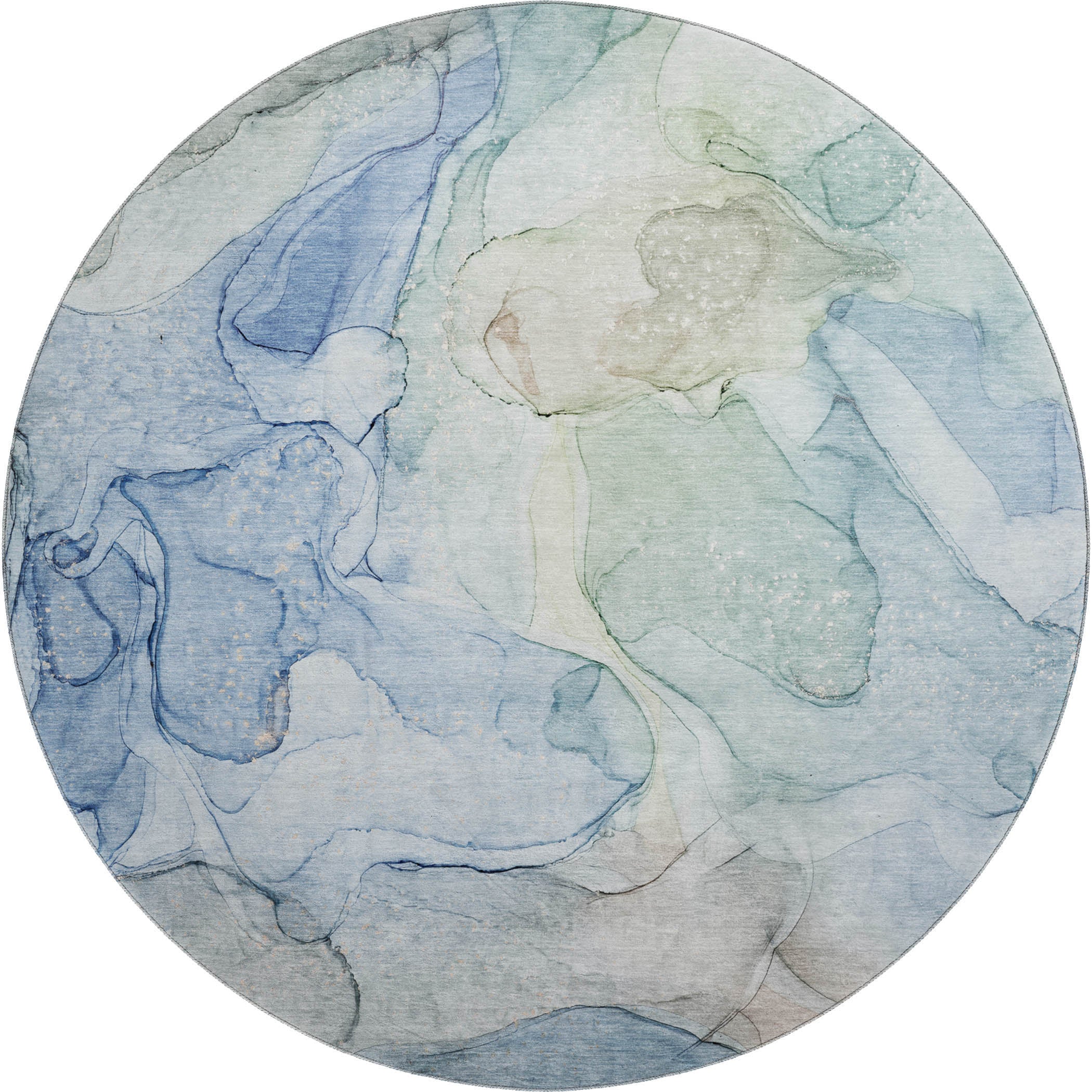 Jaipur Machine Washable Transitional Blue Rug 8' x 8' #shape_Round