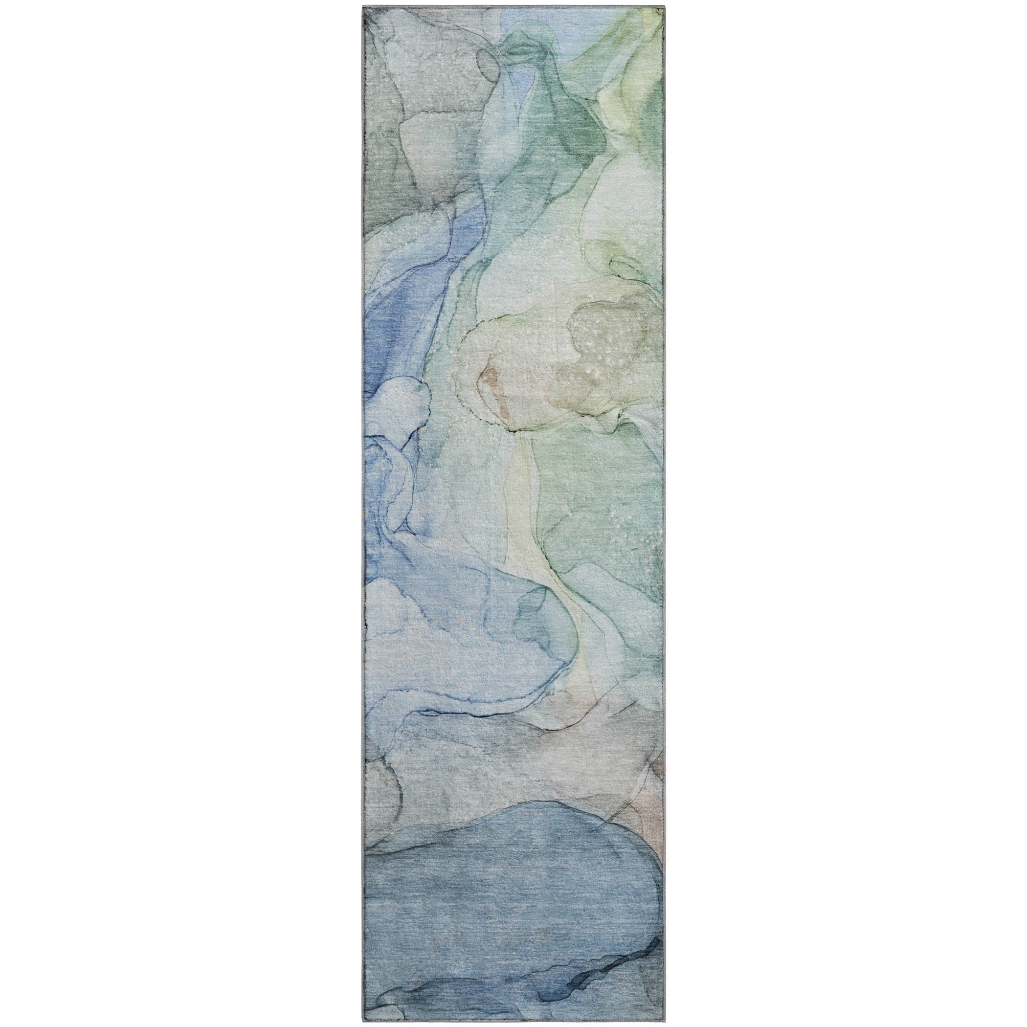 Jaipur Machine Washable Transitional Blue Rug 2'3" x 7'6" #shape_Runner