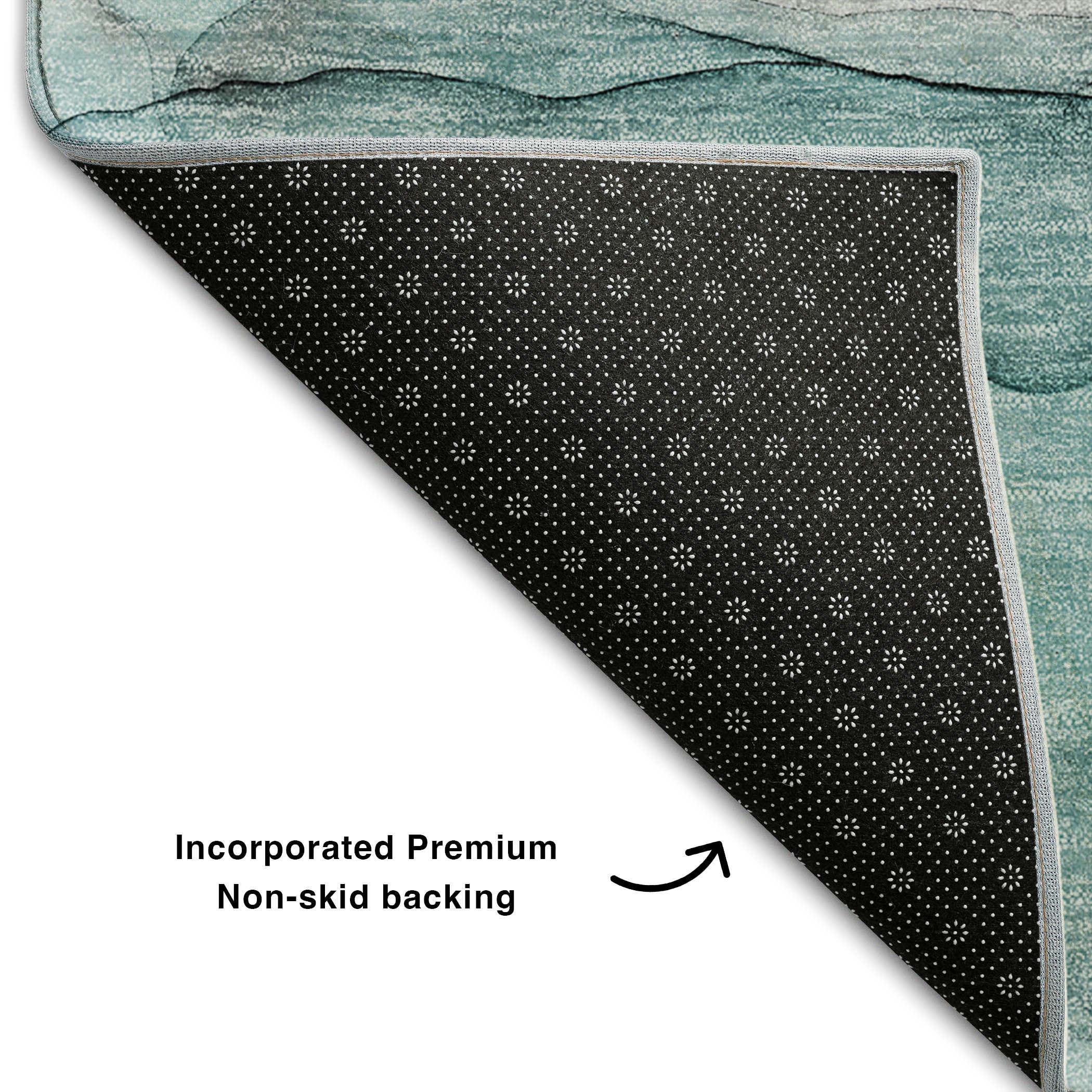 Jaipur Machine Washable Transitional Teal Rug 1'8" x 2'6" #shape_Rectangle
