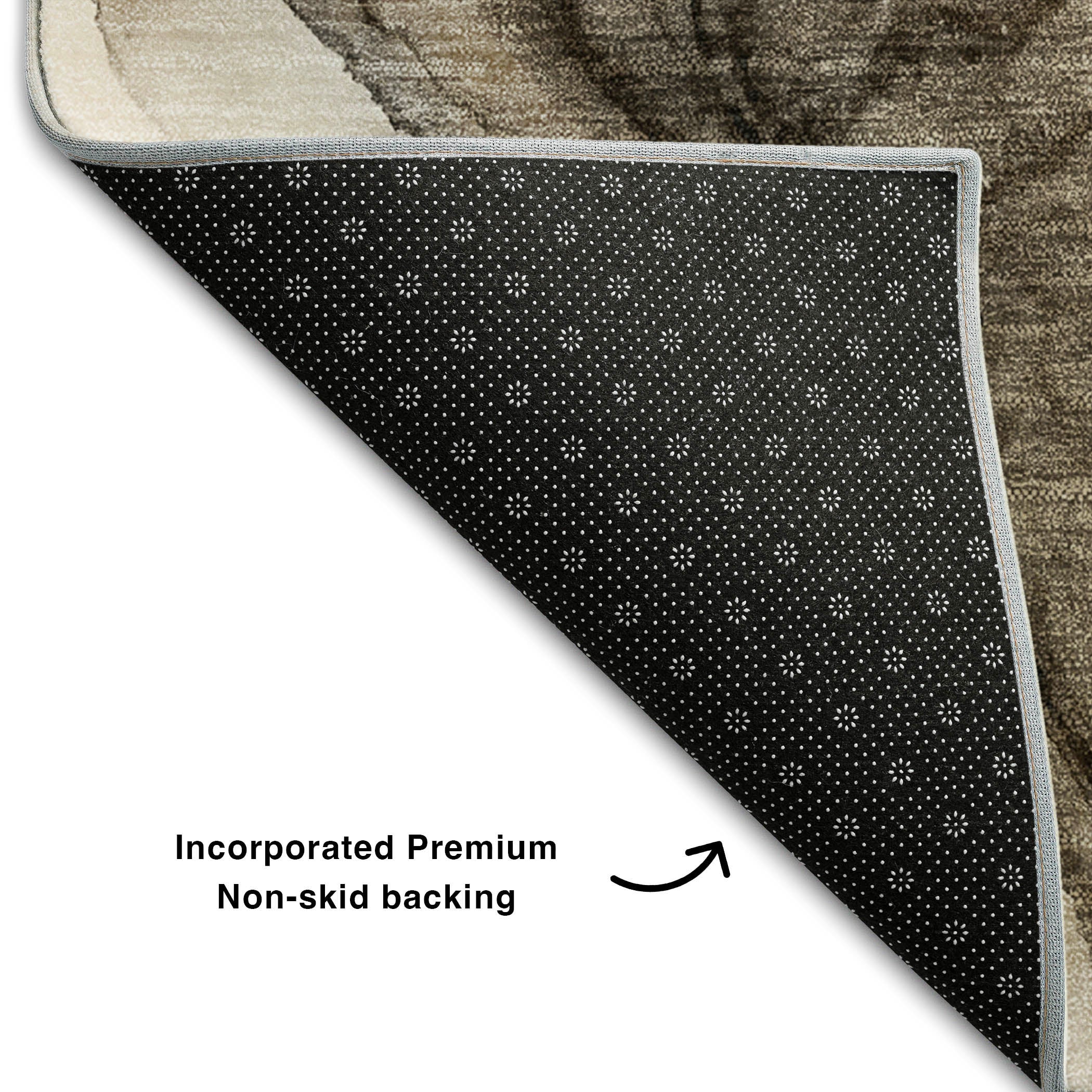 Lima Machine Washable Transitional Brown Rug 1'8" x 2'6" #shape_Rectangle