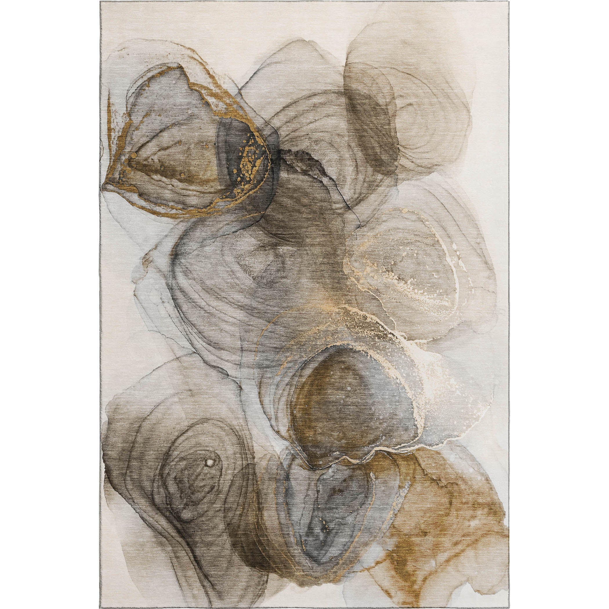 Lima Machine Washable Transitional Brown Rug 2'6" x 3'10" #shape_Rectangle