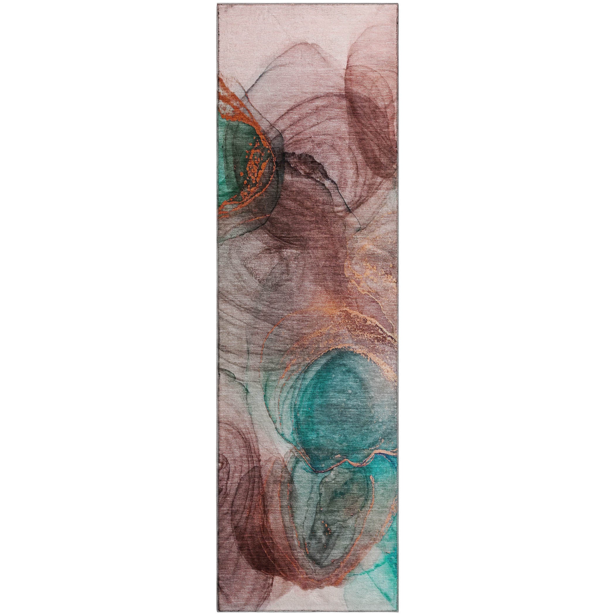 Lima Machine Washable Transitional Burgundy Red Rug 2'3" x 7'6" #shape_Runner