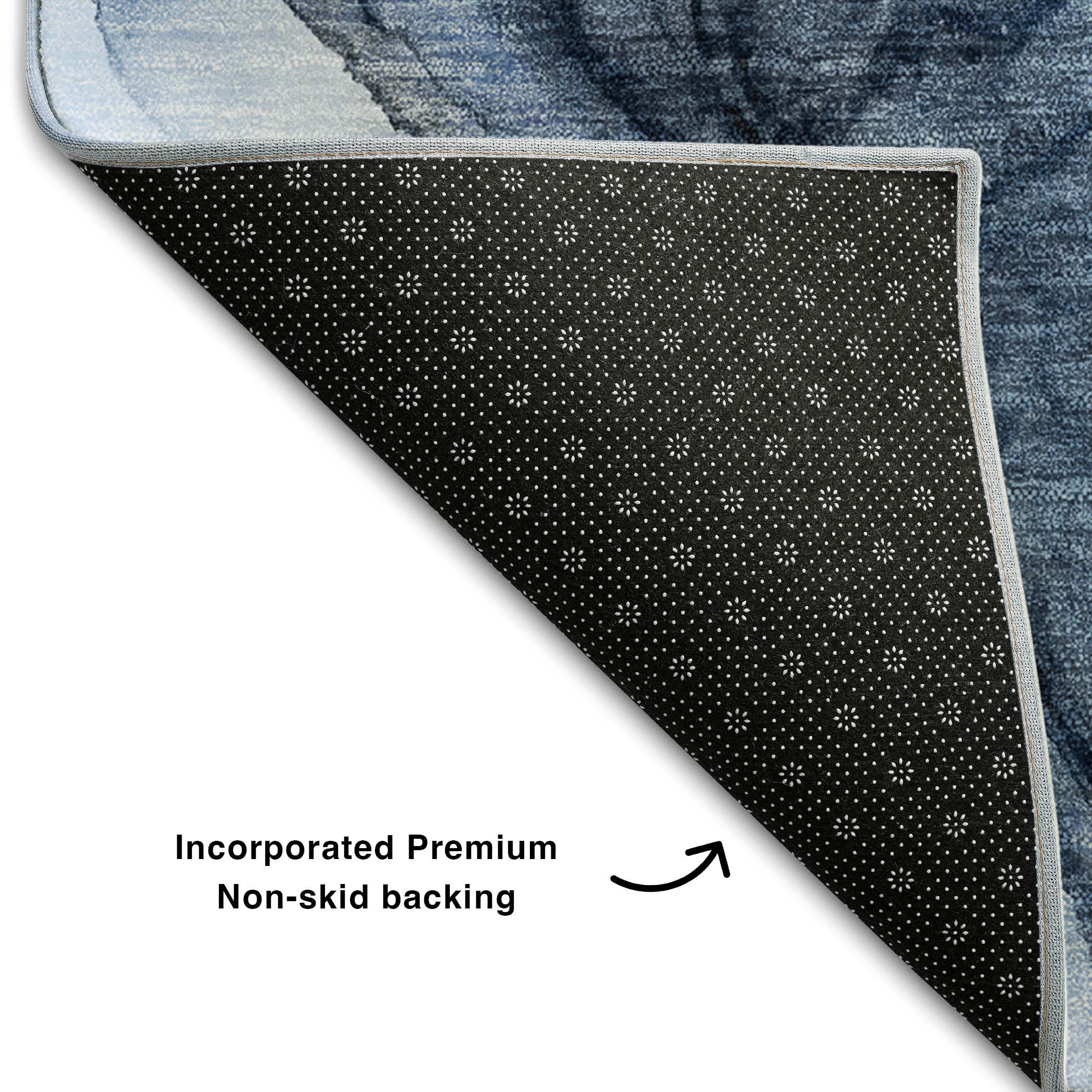 Lima Machine Washable Transitional Navy Blue Rug 1'8" x 2'6" #shape_Rectangle