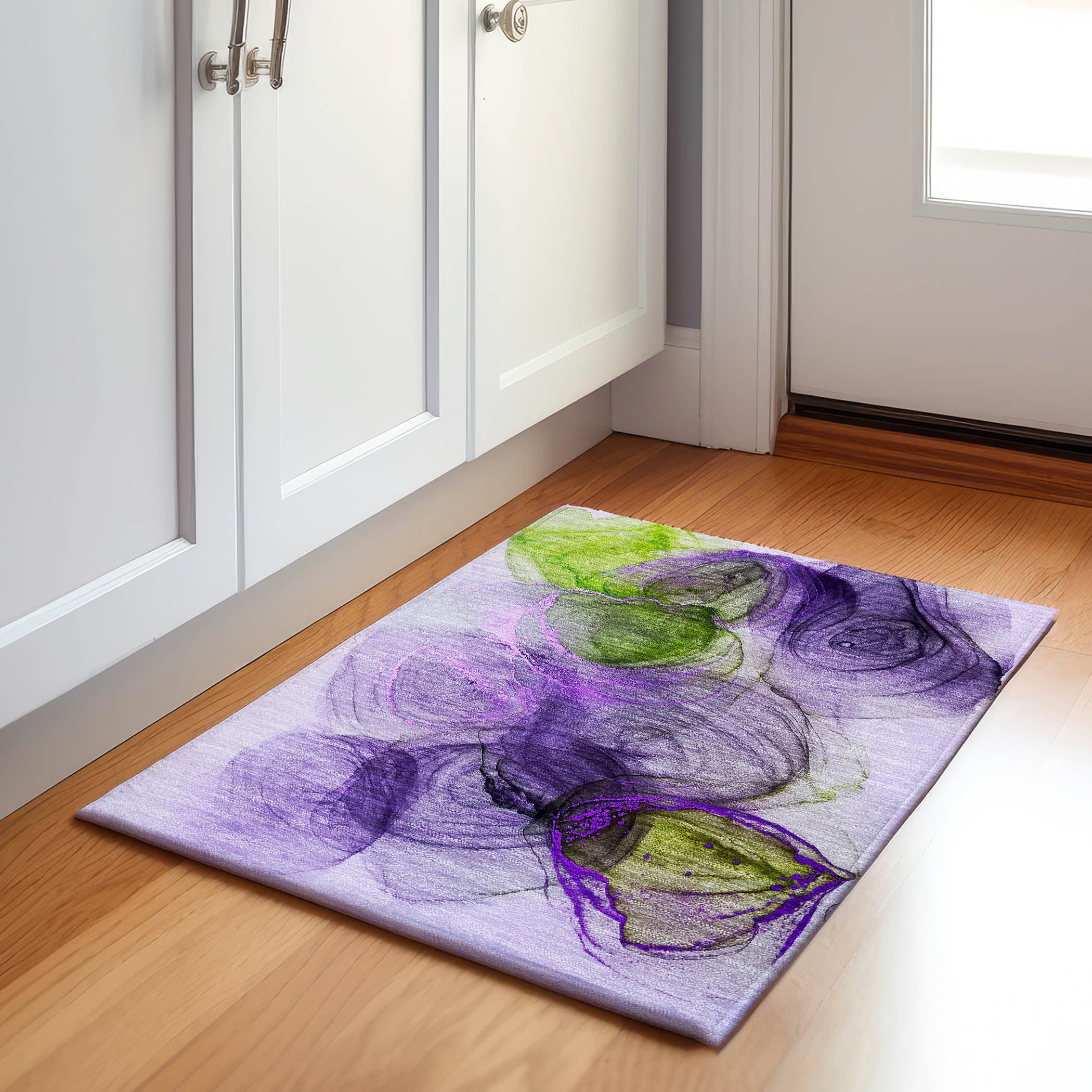 Lima Machine Washable Transitional Purple Rug 1'8" x 2'6" #shape_Rectangle