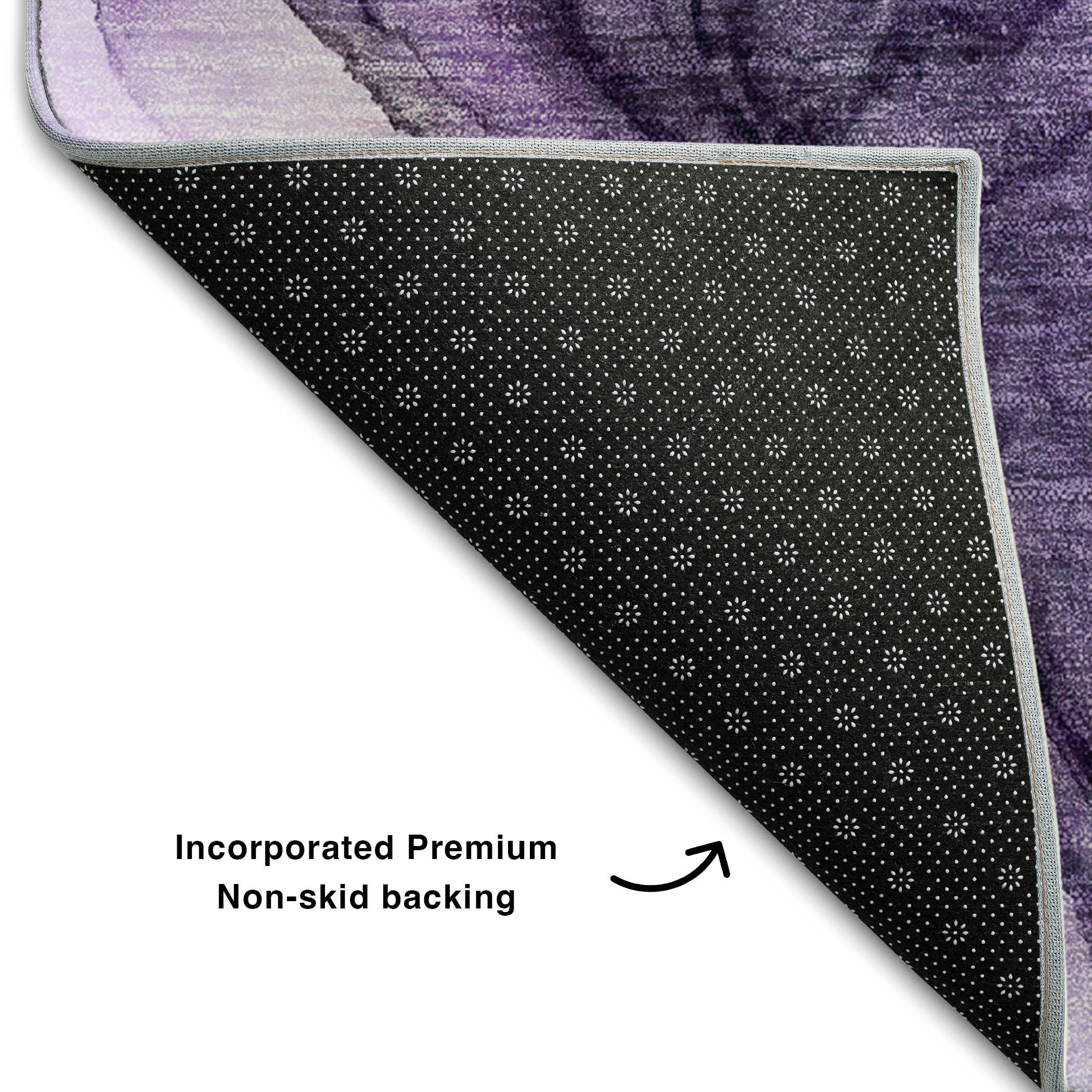 Lima Machine Washable Transitional Purple Rug 1'8" x 2'6" #shape_Rectangle