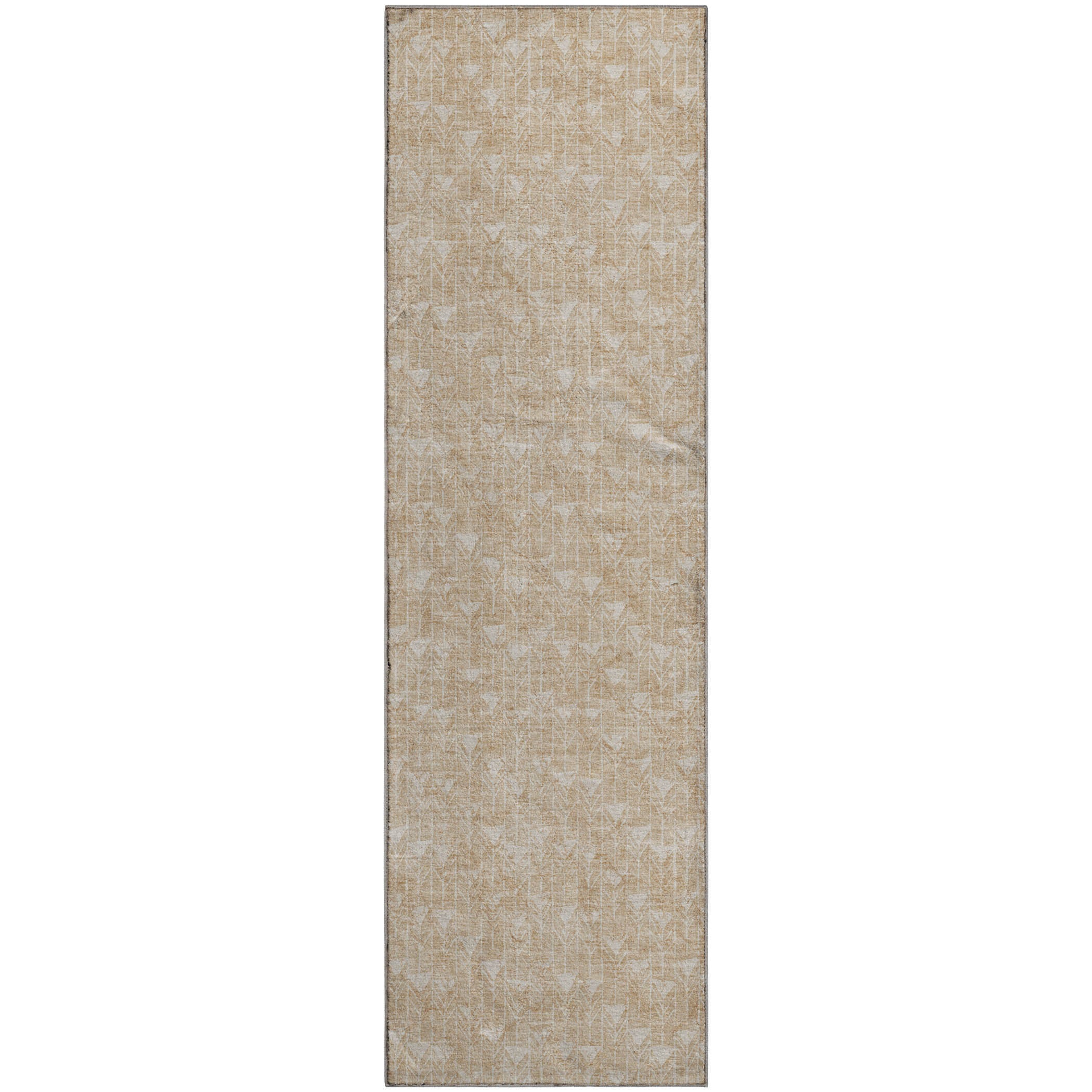 Hoi An Machine Washable Transitional Beige Brown Rug 2'3" x 7'6" #shape_Runner