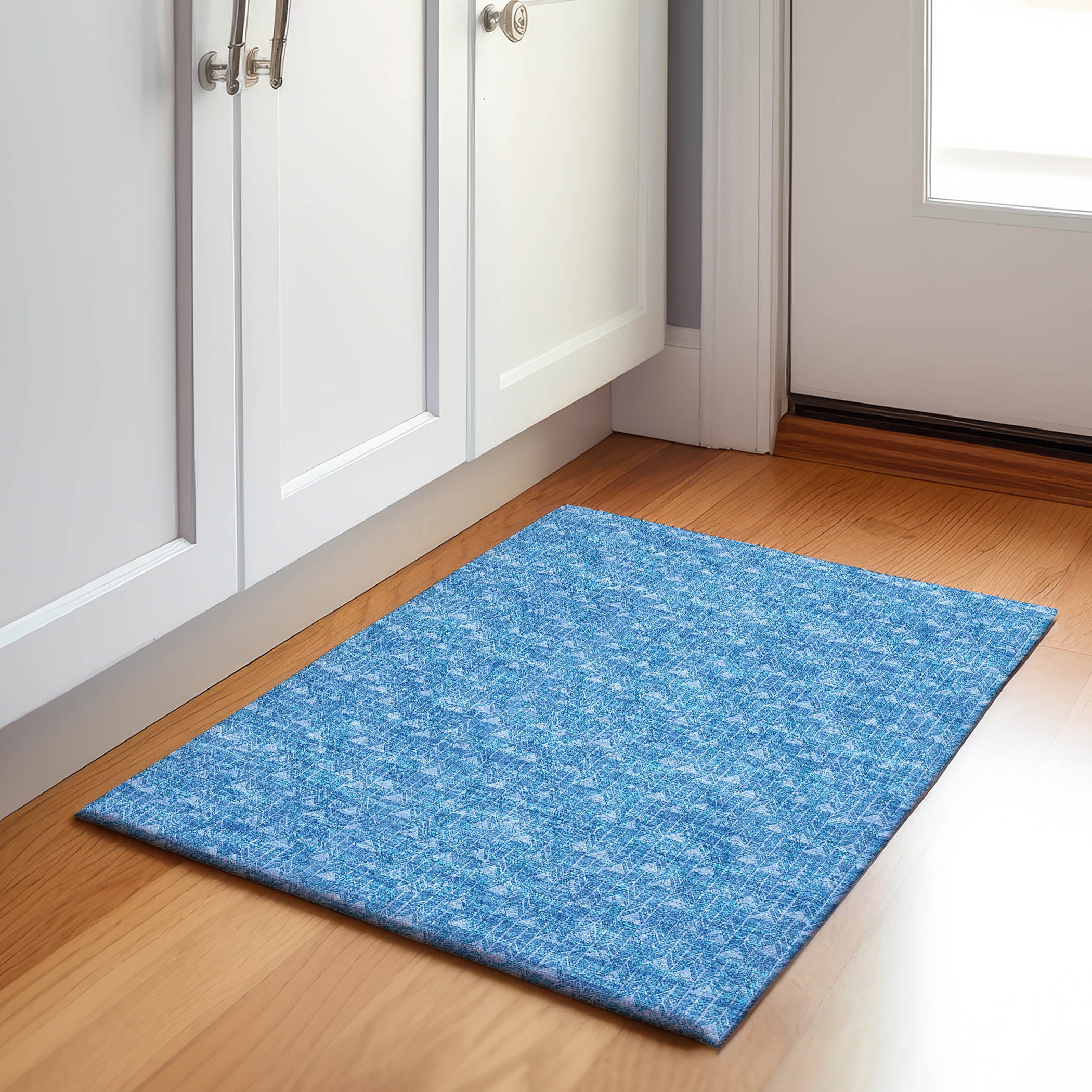Hoi An Machine Washable Transitional Blue Rug 1'8" x 2'6" #shape_Rectangle