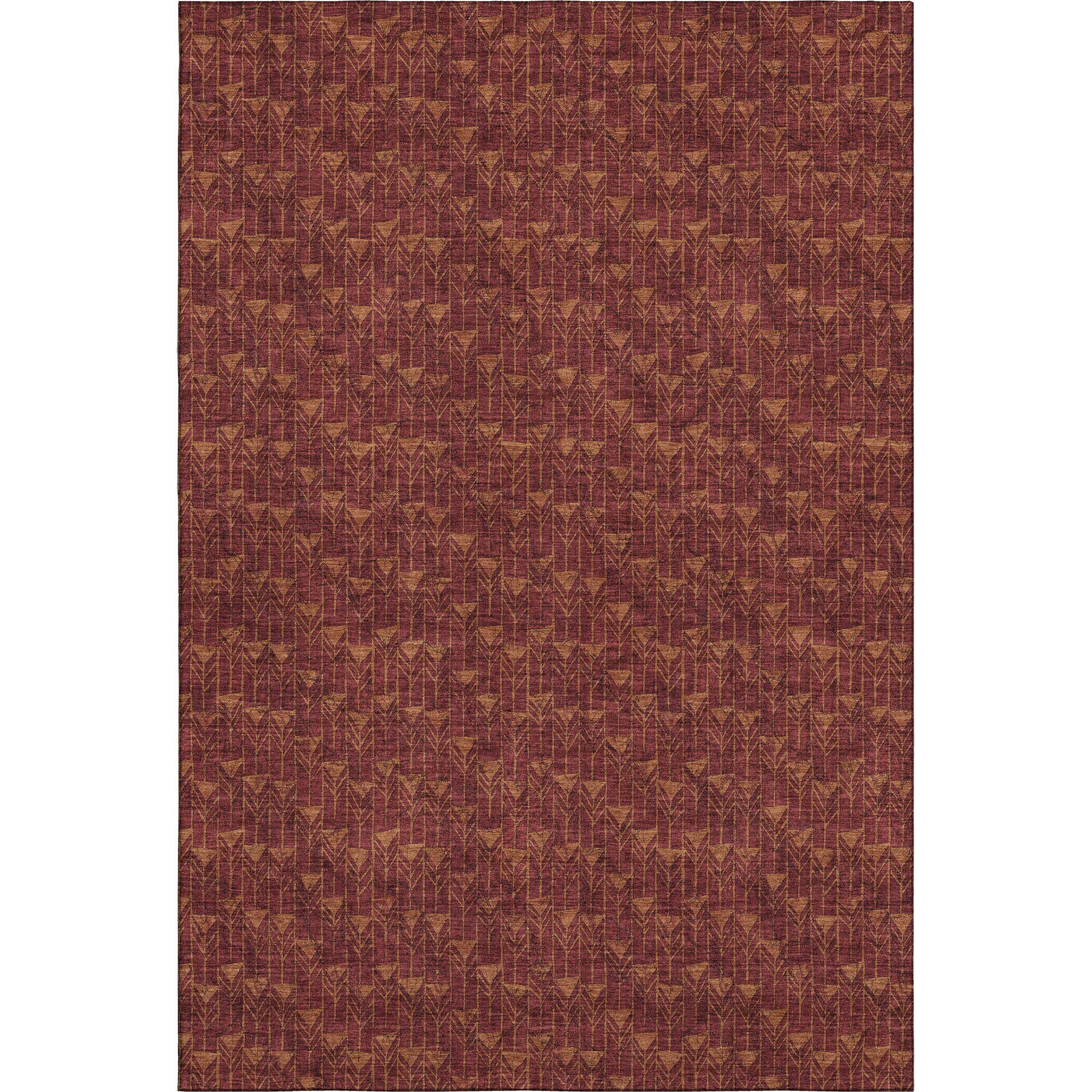 Hoi An Machine Washable Transitional Burgundy Red Rug 2'6" x 3'10" #shape_Rectangle