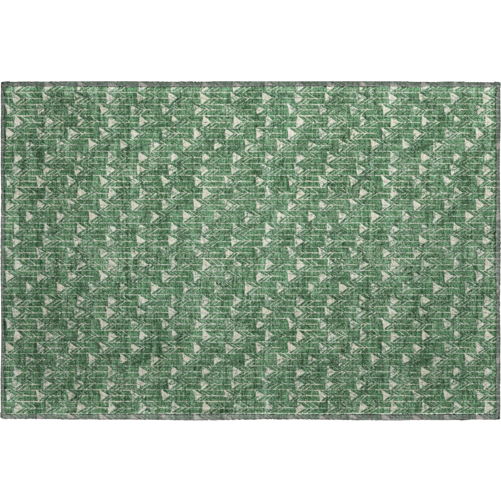 Hoi An Machine Washable Transitional Green Rug 1'8" x 2'6" #shape_Rectangle