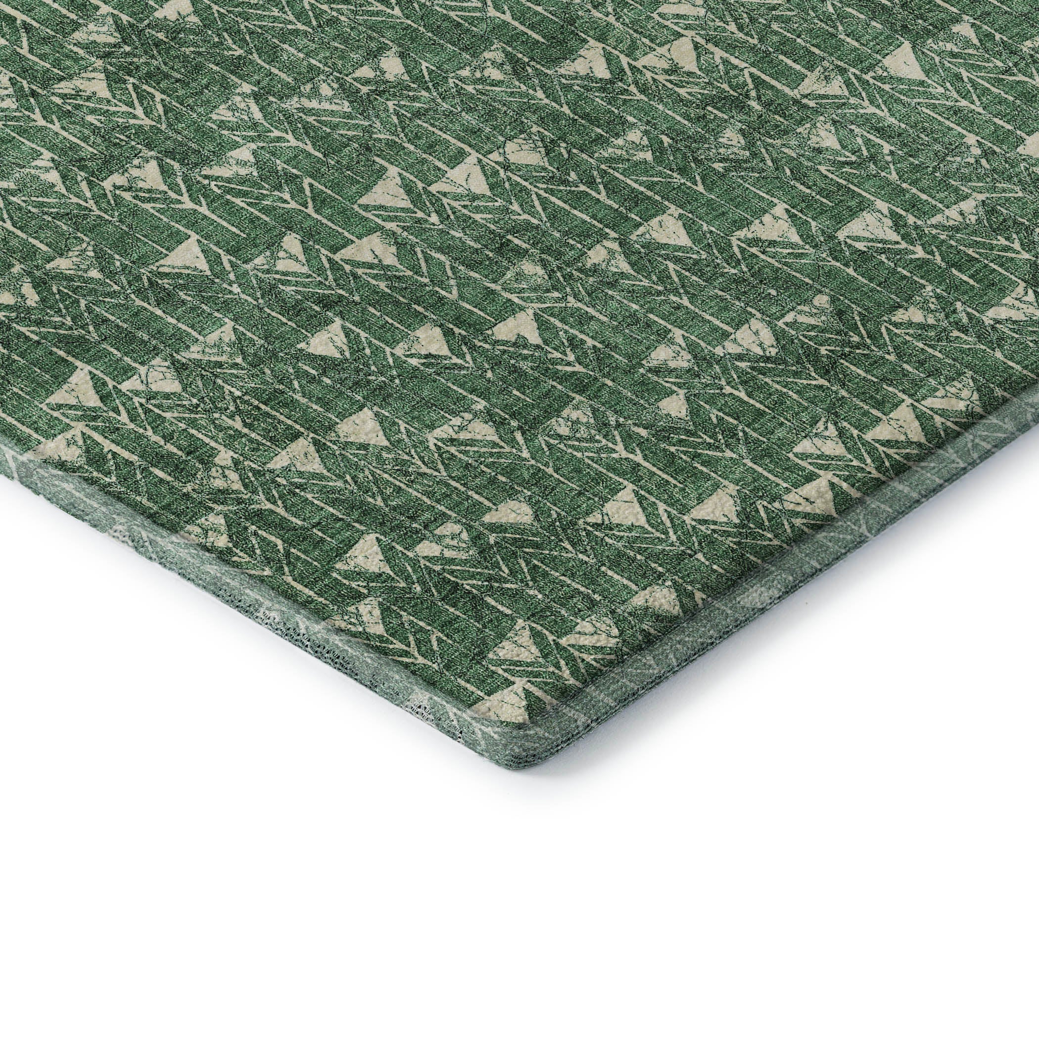 Hoi An Machine Washable Transitional Green Rug 1'8" x 2'6" #shape_Rectangle