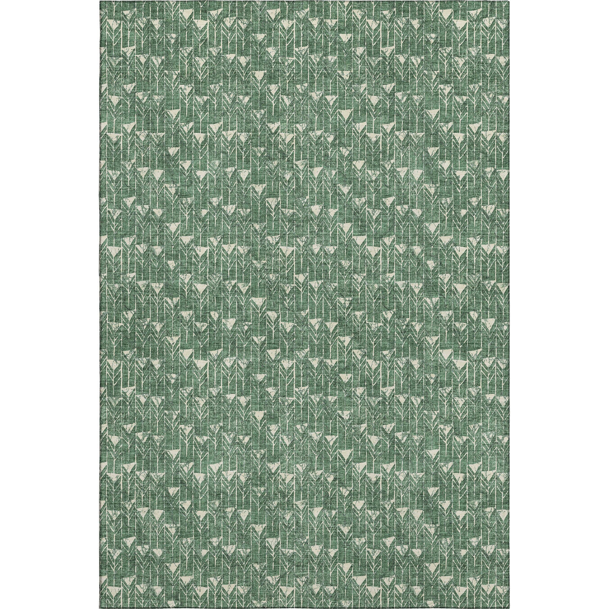 Hoi An Machine Washable Transitional Green Rug 2'6" x 3'10" #shape_Rectangle