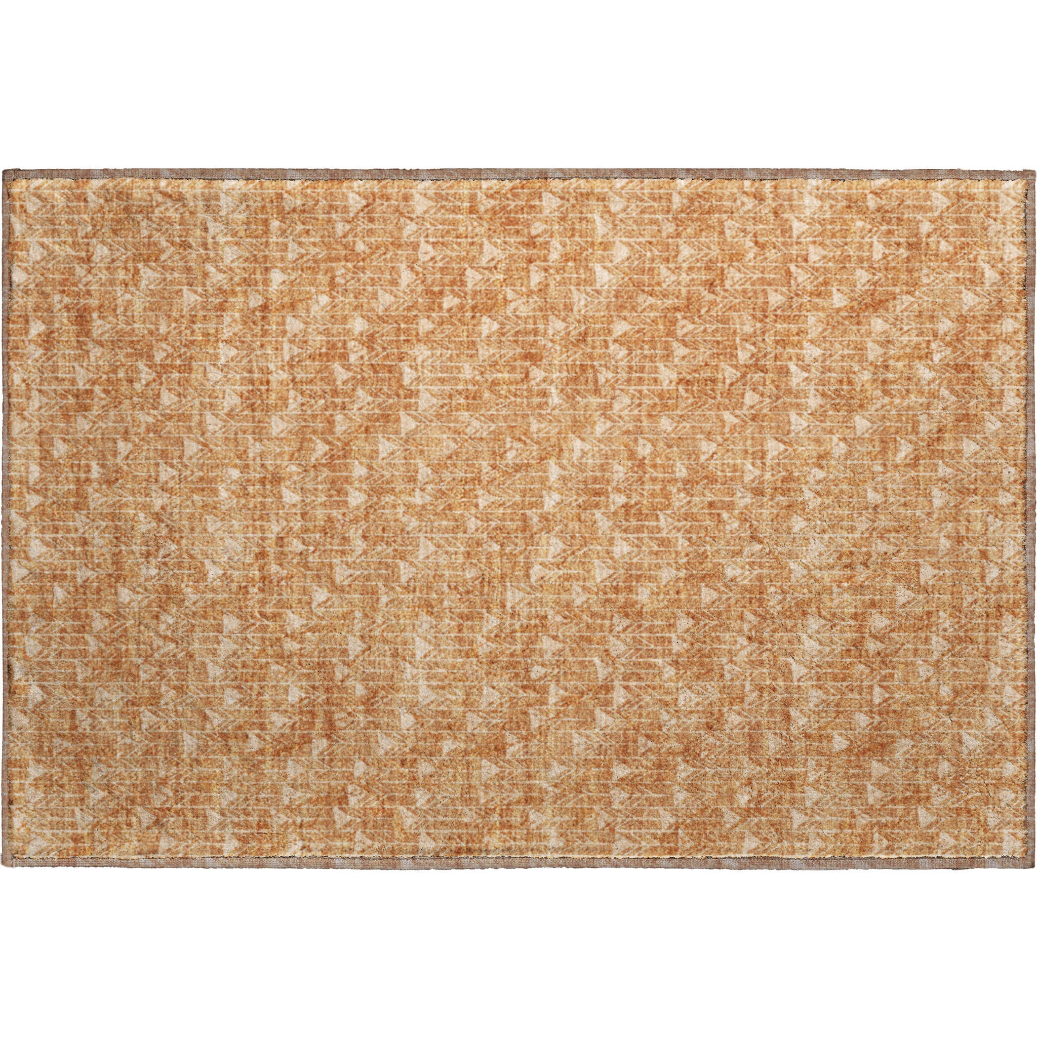 Hoi An Machine Washable Transitional Salmon Orange Rug 1'8" x 2'6" #shape_Rectangle