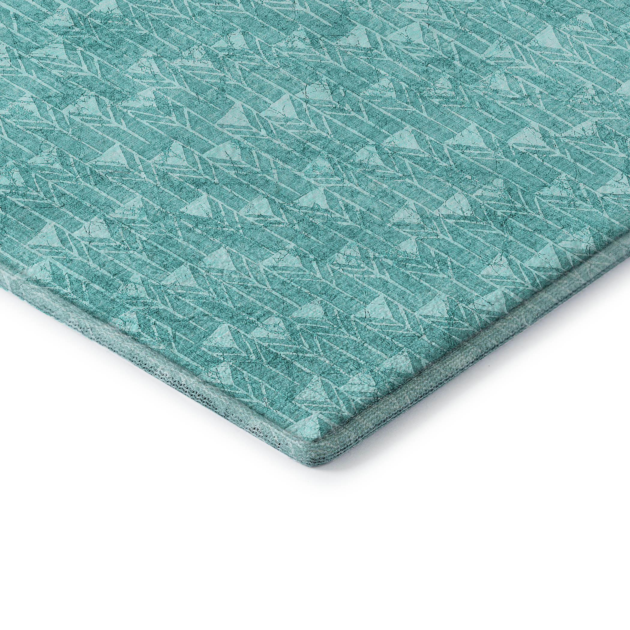 Hoi An Machine Washable Transitional Teal Rug 1'8" x 2'6" #shape_Rectangle