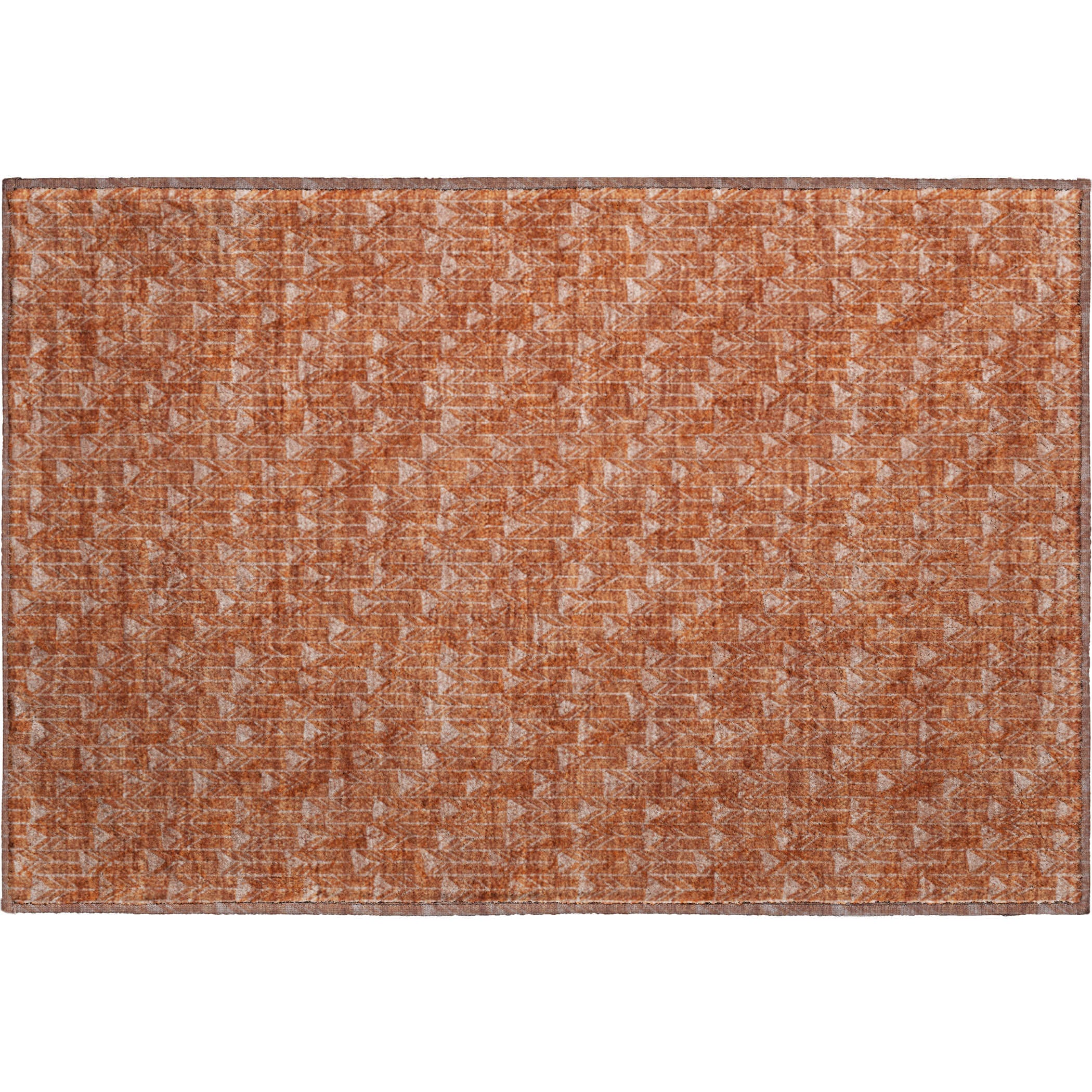 Hoi An Machine Washable Transitional Terracotta Orange Rug 1'8" x 2'6" #shape_Rectangle