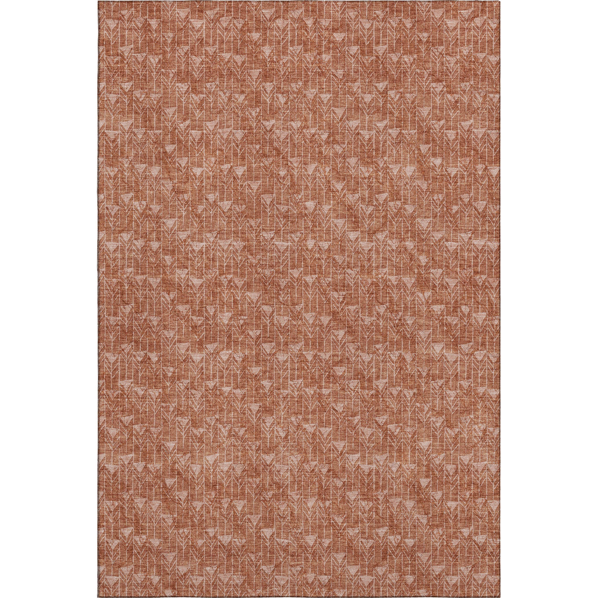 Hoi An Machine Washable Transitional Terracotta Orange Rug 2'6" x 3'10" #shape_Rectangle