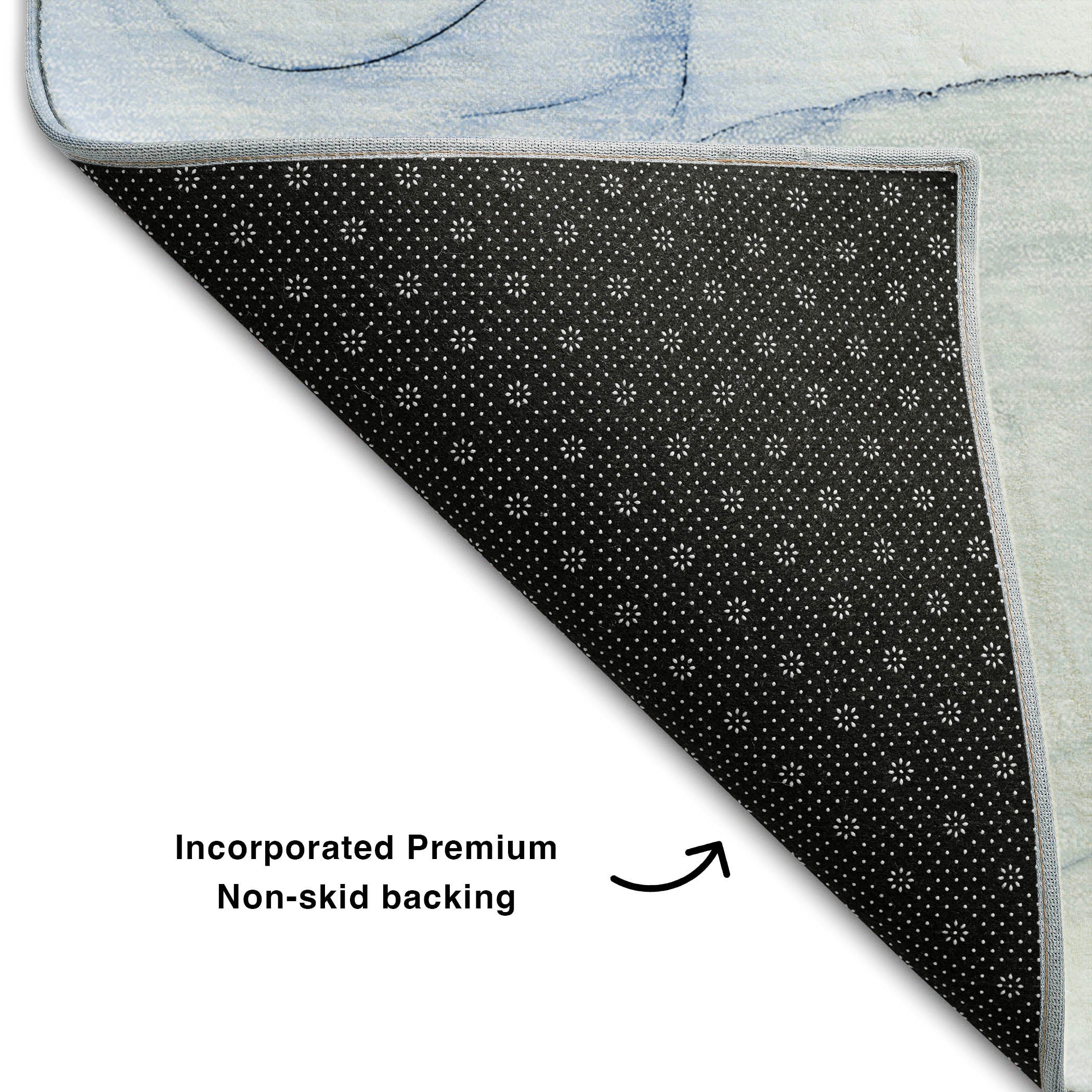 Porto Machine Washable Transitional Blue Rug 1'8" x 2'6" #shape_Rectangle