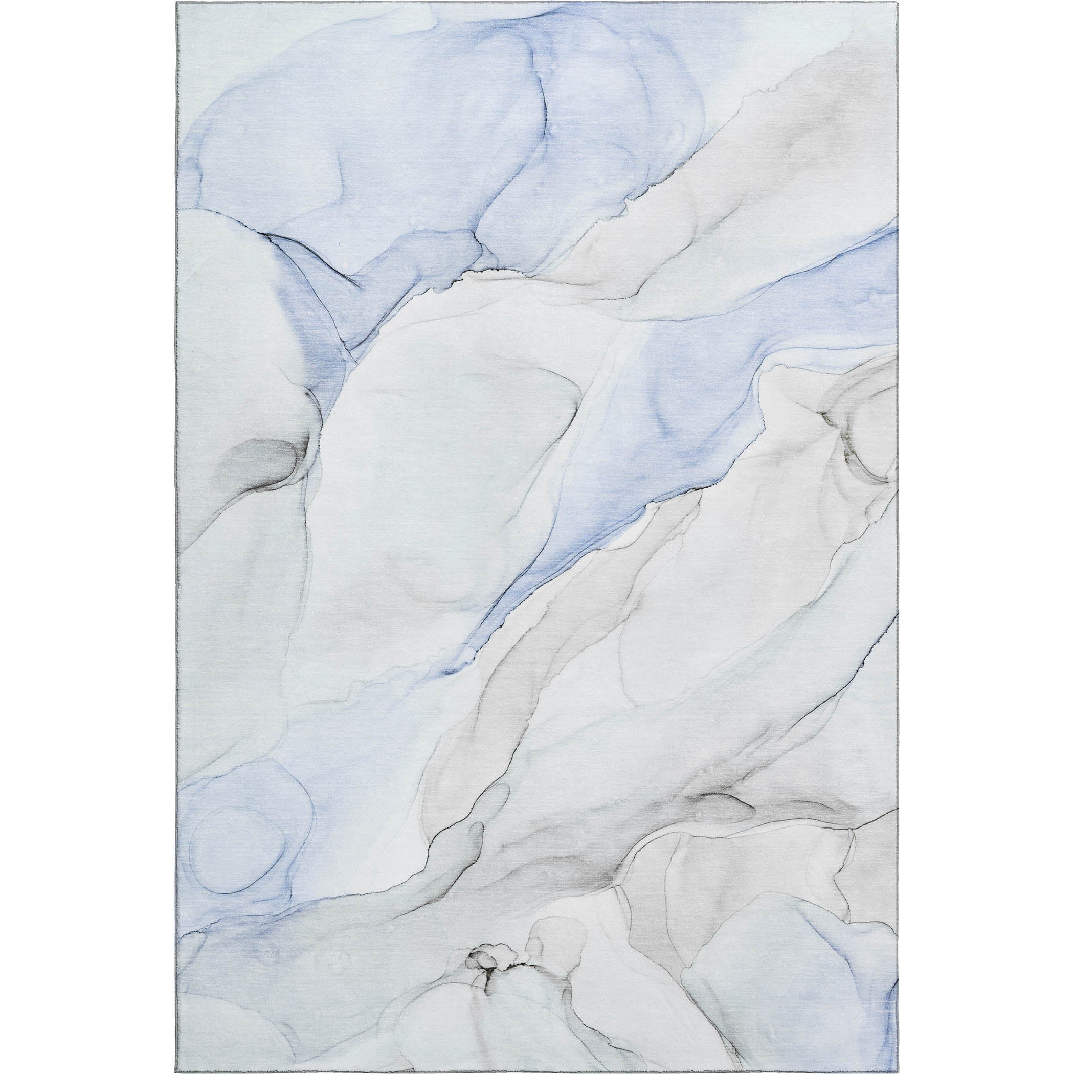 Porto Machine Washable Transitional Blue Rug 2'6" x 3'10" #shape_Rectangle