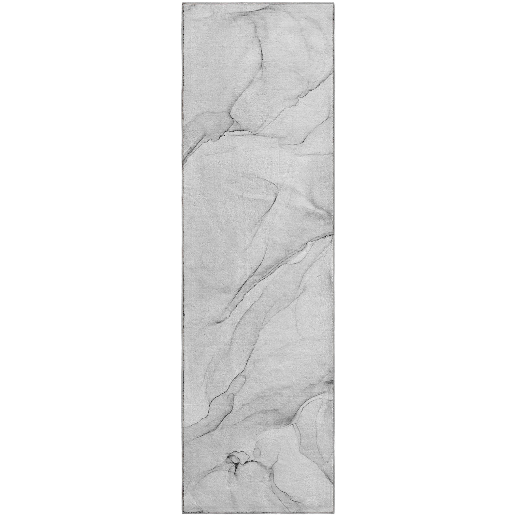 Porto Machine Washable Transitional Gray Rug 2'3" x 7'6" #shape_Runner